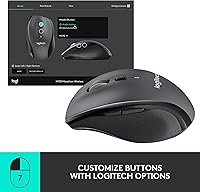 Vista 4 de Ratón inalámbrico Logitech M705 Marathon, ratón inalámbrico para juegos, receptor USB-A de 2.4 GHz, 5 botones programables, batería de 3 años, PC