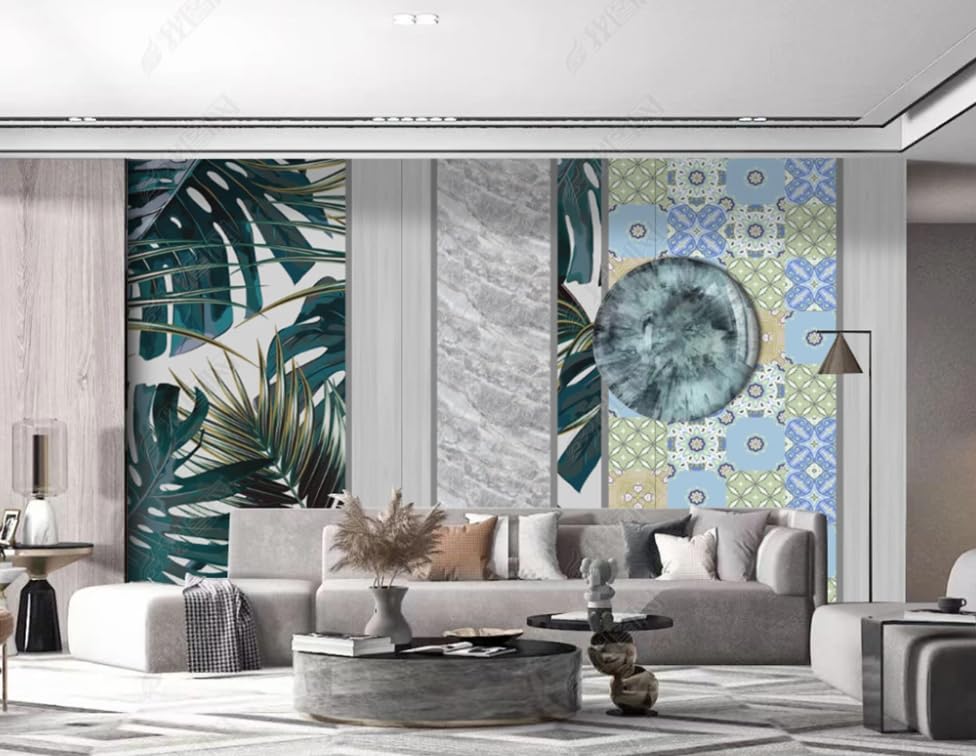 Poster géant mural plantes et bois pour salon et chambre