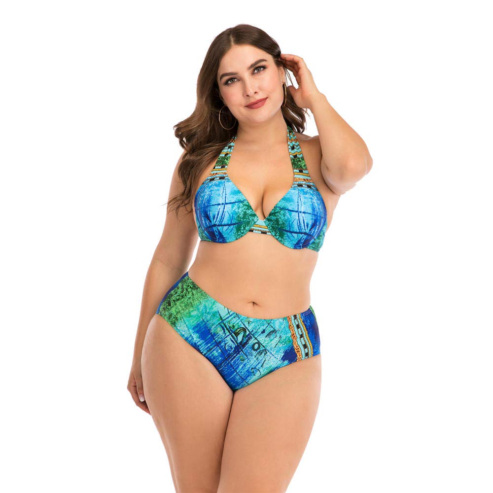 Elegancka i amerykańska odzież surfingowa bez rękawów, krem przeciwsłoneczny damski, moda kąpielowa, hot spring strój do nurkowania, kostium kąpielowy (niebieski3 4XL)