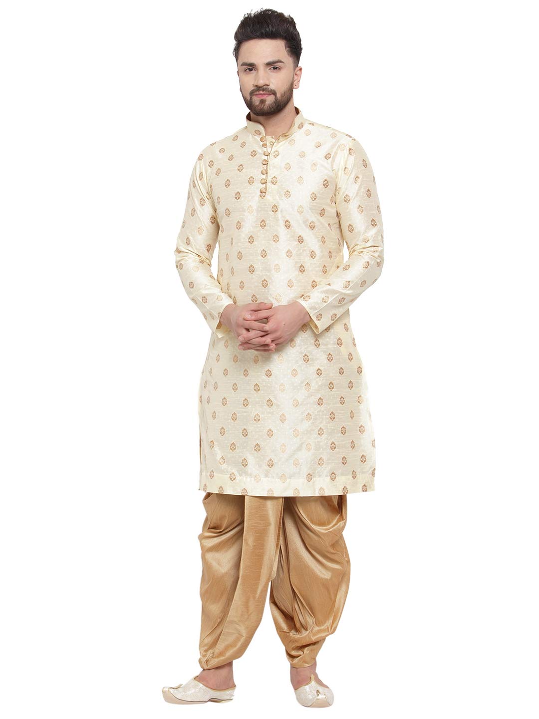 larwa Men's Cotton Silk Kurta Dhoti Set-picture-18