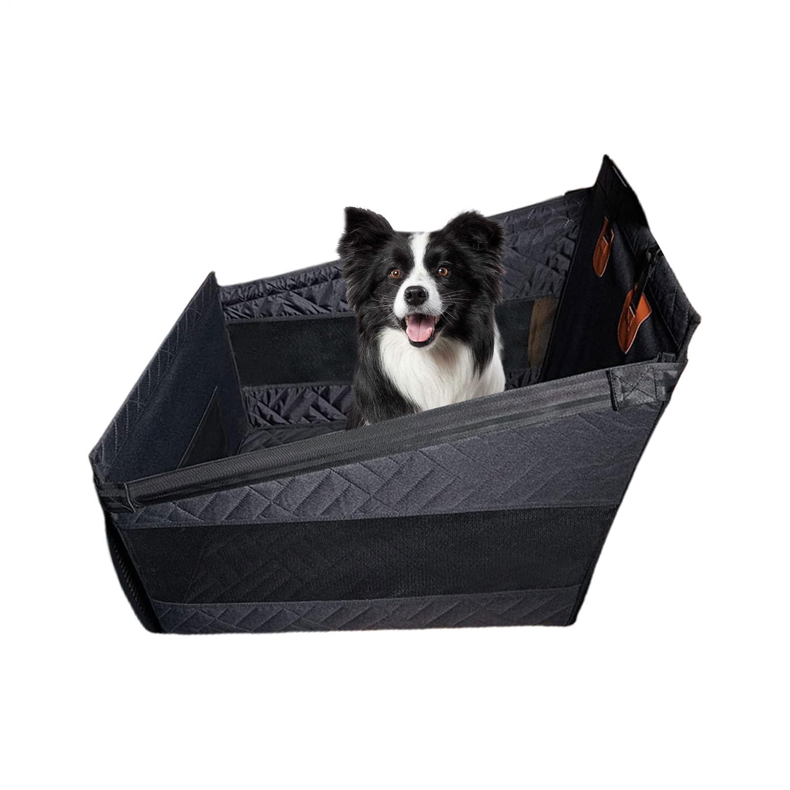 Hundeautositze, Stabiler Sitzerhöhung, schwarz, atmungsaktiv, kratzfestes Haustierkissen, 600D Oxford-Gewebe, leichtes langlebiges Design, Automobilkorb für LKW, Fahrzeug, Auto