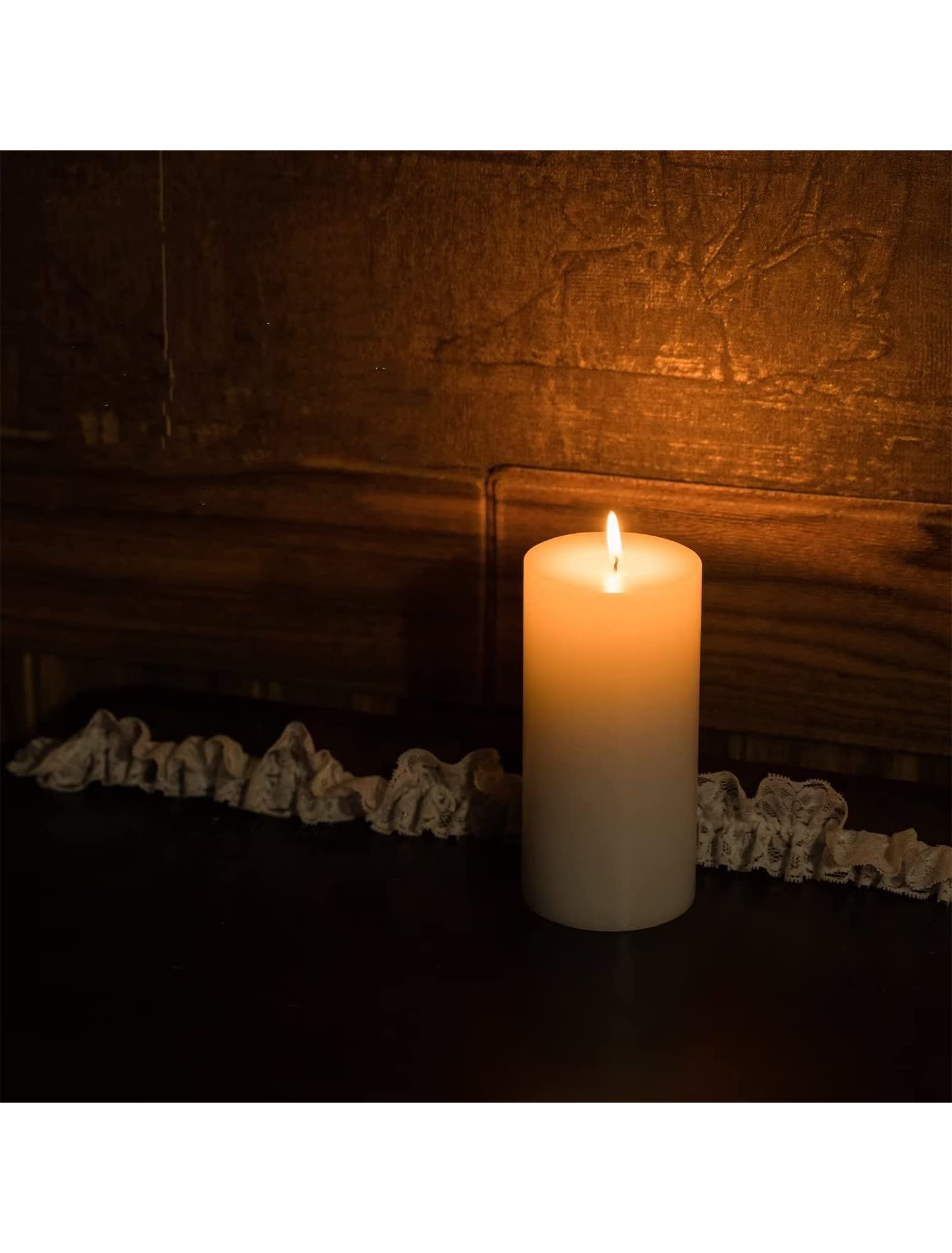 Lot de 3 grandes bougies piliers blanches - Longue durée de combustion d'environ 75 heures - Combustion propre, non parfumées - Pour la maison, les fêtes et la décoration de restauration