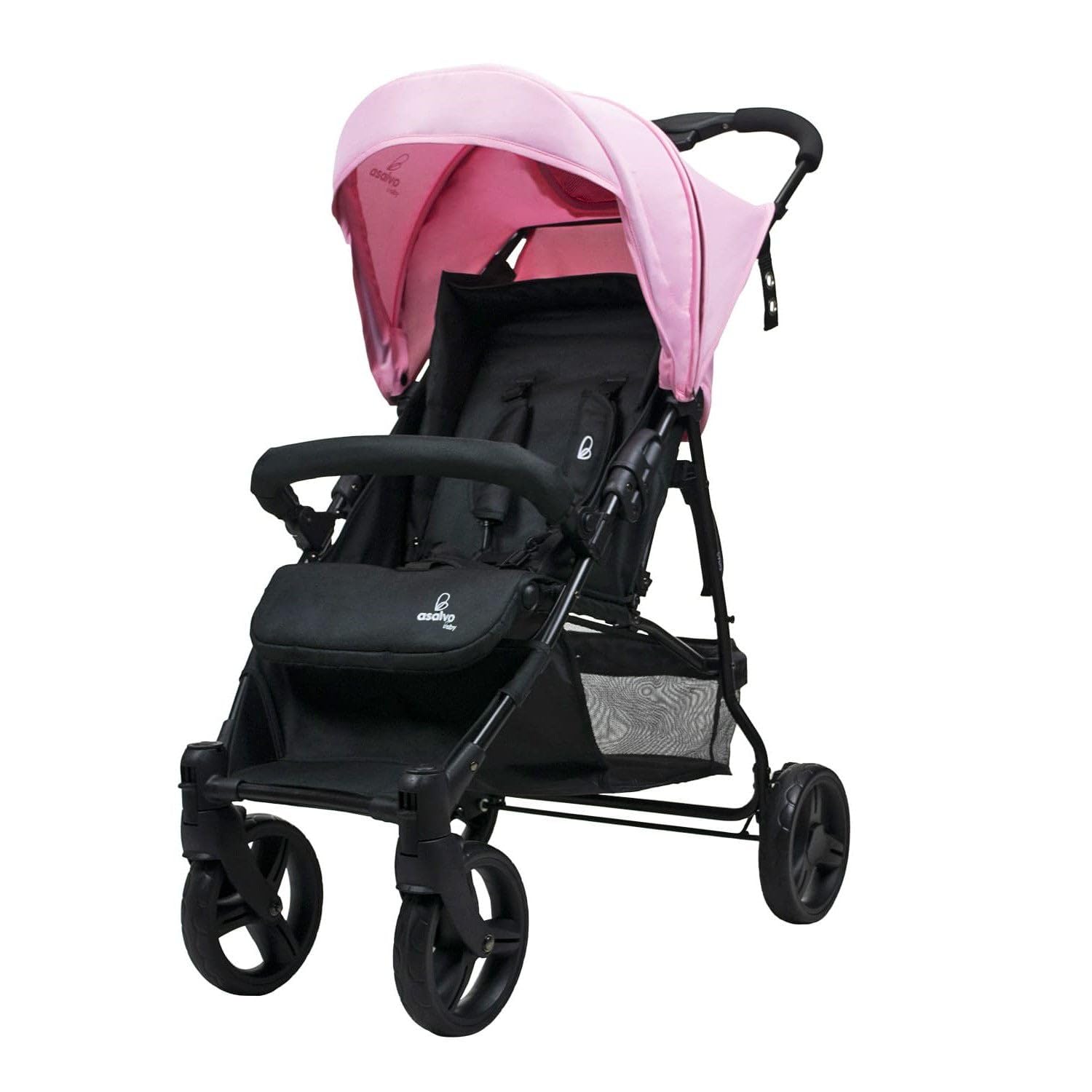 Asalvo CÁDIZ Silla de Paseo Ultraligera para bebé, Carrito de paseo, Respaldo Reclinable, Cochecito urbano, Arnés 5 Puntos, SPF50+, Capota con Ventana, Manejable y Máxima Seguridad, Hasta 17 kg, Rosa