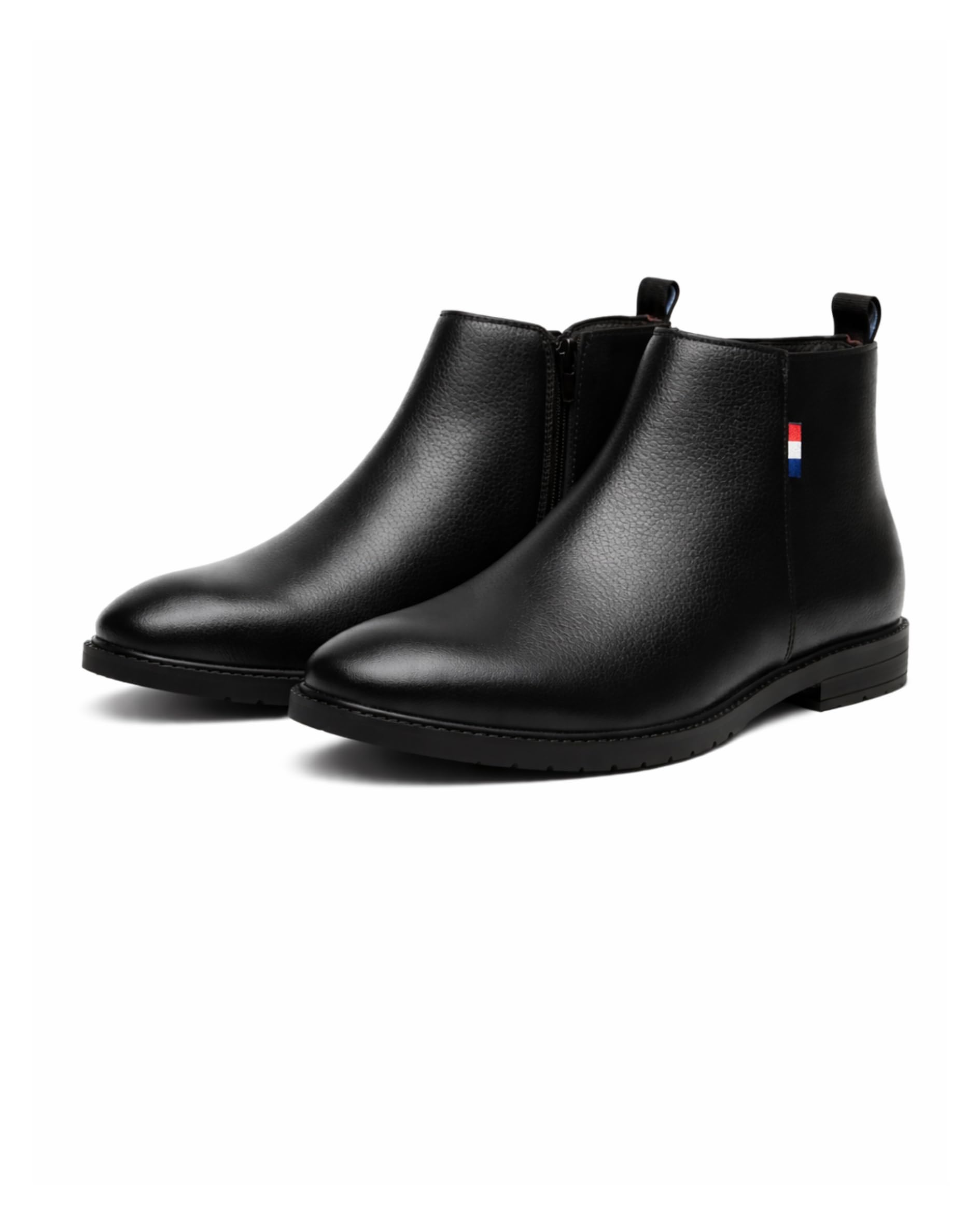 Men’s Retro Premium Chelsea Boots – Black Textured Classic Design with Side Zip, Minimalist Formal & Casual Ankle Boots for Men-image-18