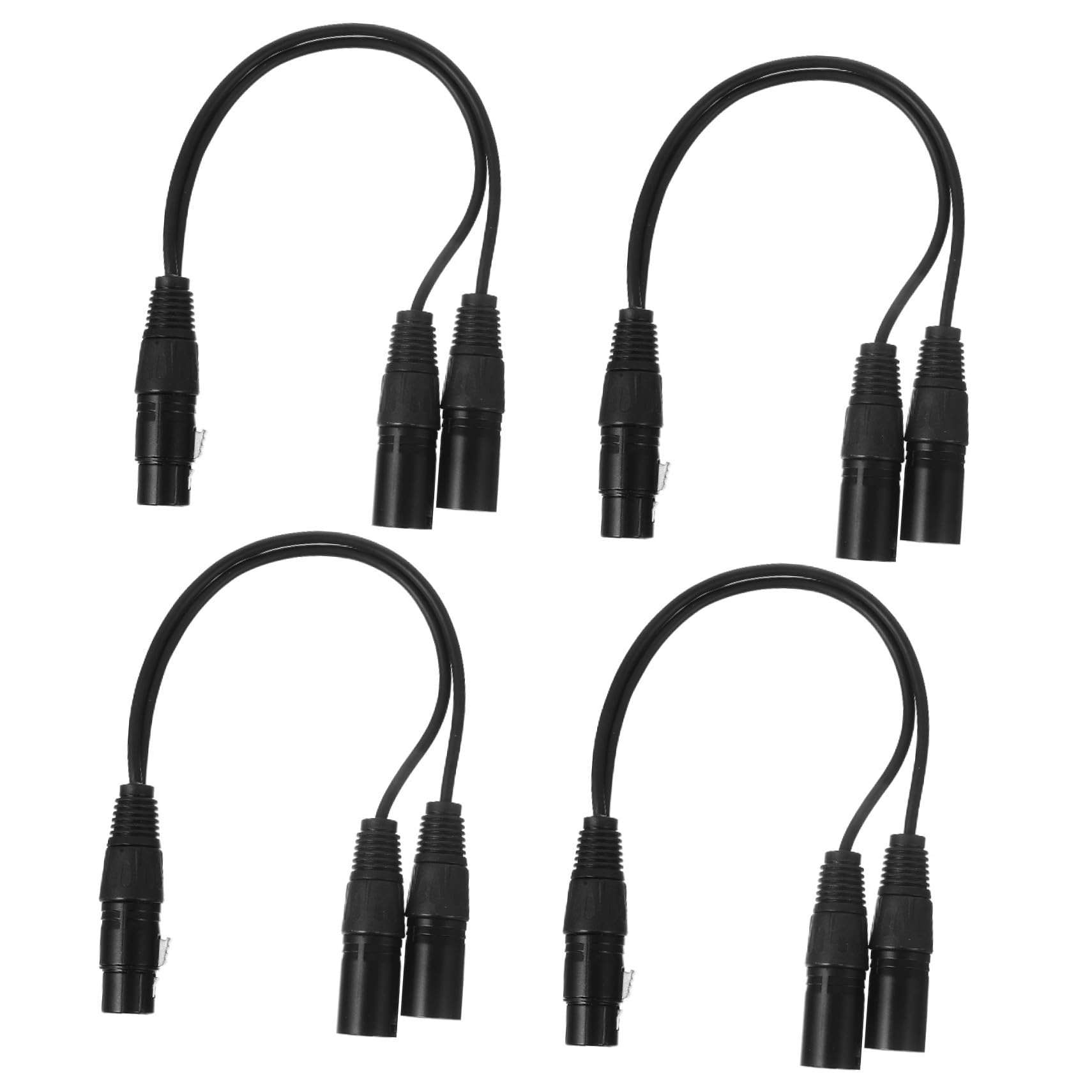 Lurrose 4 Stück Xlr Y Splitter Kabel Dual Xlr Buchse zu Langlebiges Audio Adapterkabel für Mikrofone Hohe Geräuschunterdrückung für Lautsprecher Mischpulte