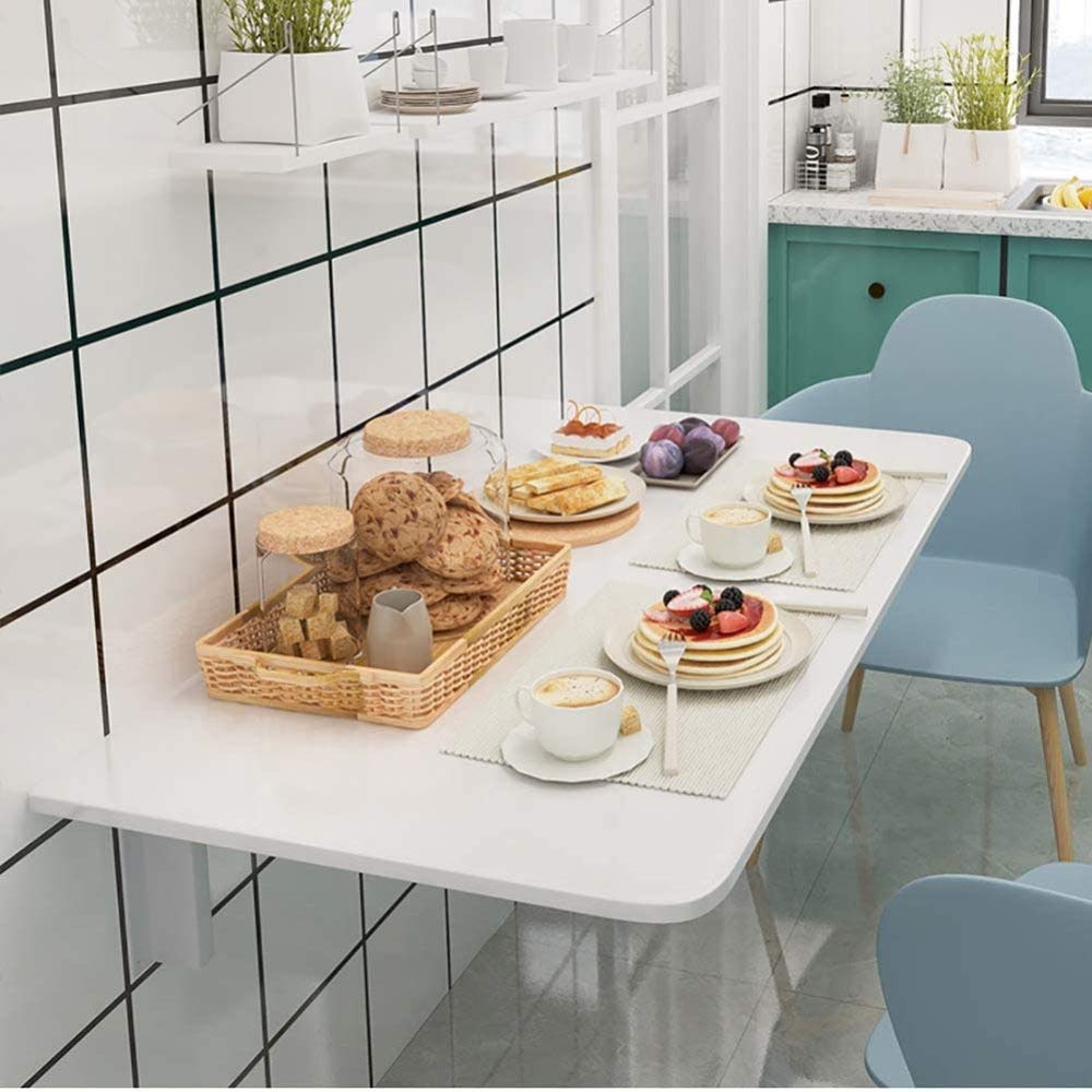 Table de Salle à Manger de Bureau d'ordinateur Pliante Flottante Murale Gain de Place 60x40