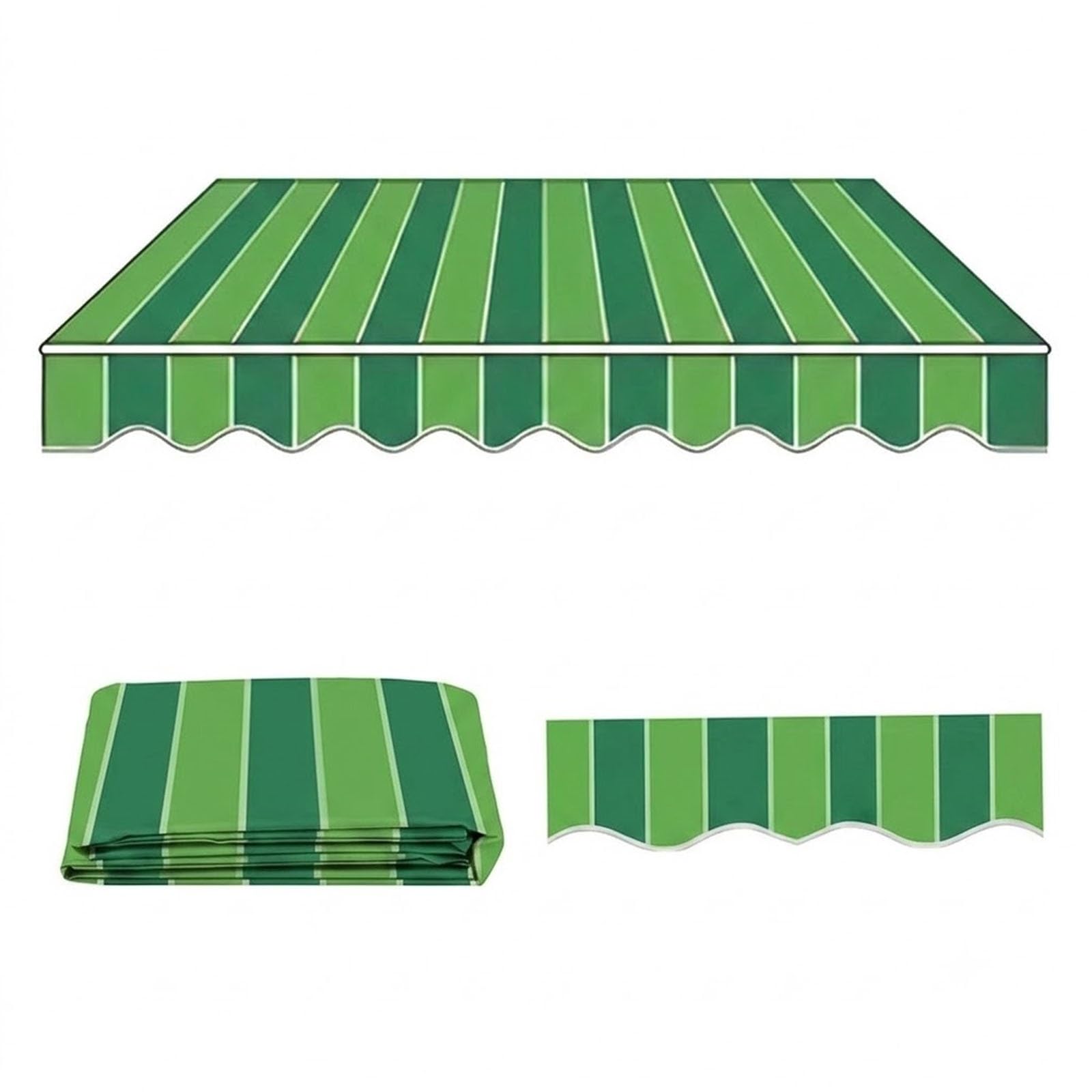Toile de Rechange pour Store Banne Rétractable, Toile de Store Extérieur Imperméable pour Terrasse et Porche, Bâche de Protection Anti-UV sans Armature