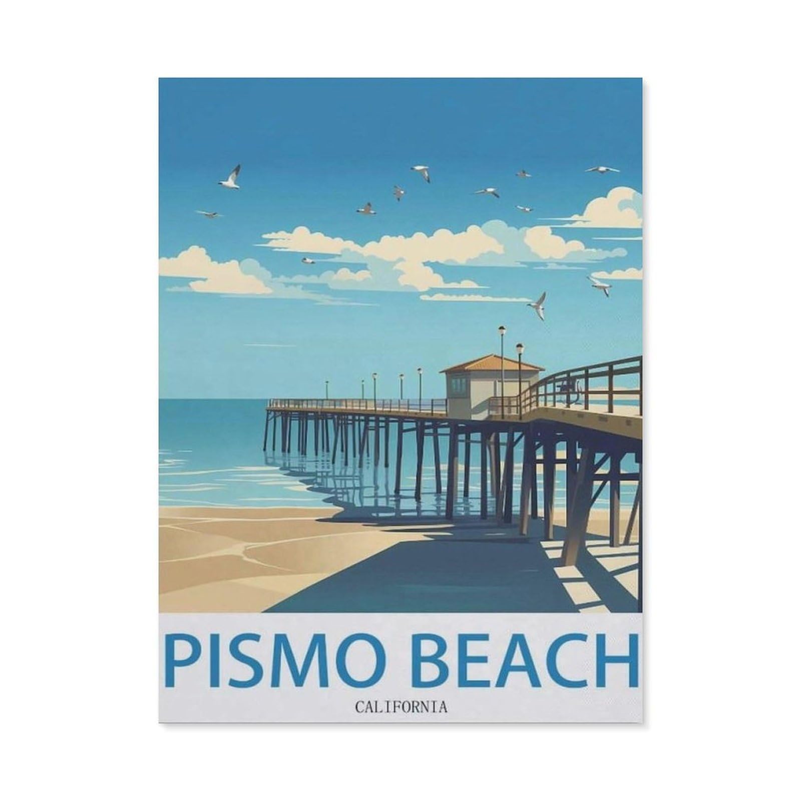 BEAYODKP 5D Diamond Painting Set ，Pismo Beach California ， Pastel Paradise