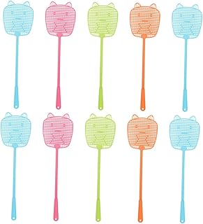 SECFOU 10Pcs Mata- De Plástico Longo Cabo Longo Mata- Mata- Grande De Dois Lados R Mata- De Plástico Longo Superfície De Malha Conjunto De Mata- De Dois