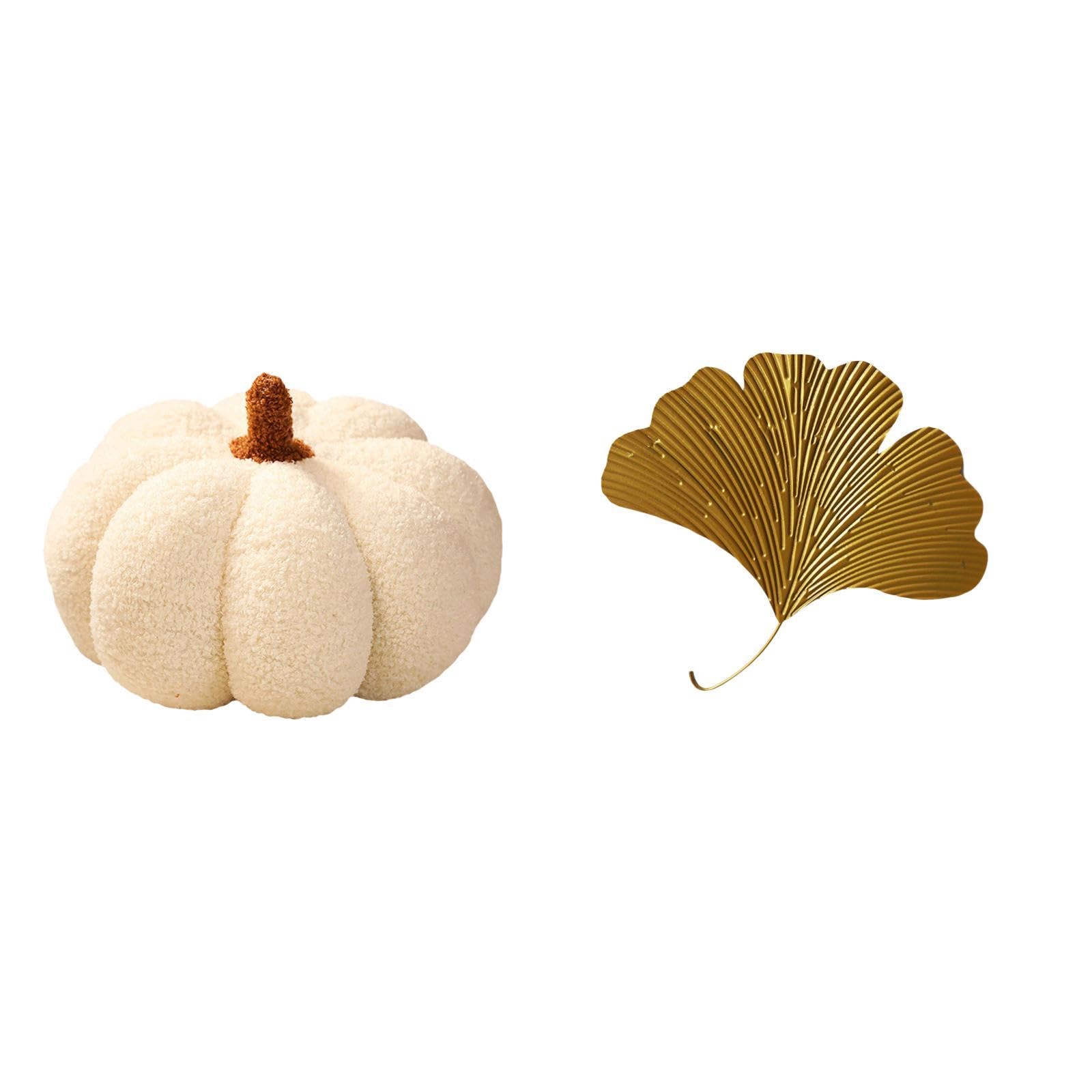 Enchanting Ginkgo Pumpkin Plush Pillows for Halloween and Autumn Decor Soft Sofa Cushion with Artistic Leaf Wall Sculpture for Living Room Bedroom |Home & Garden | Home Decor | Pillows-image-47