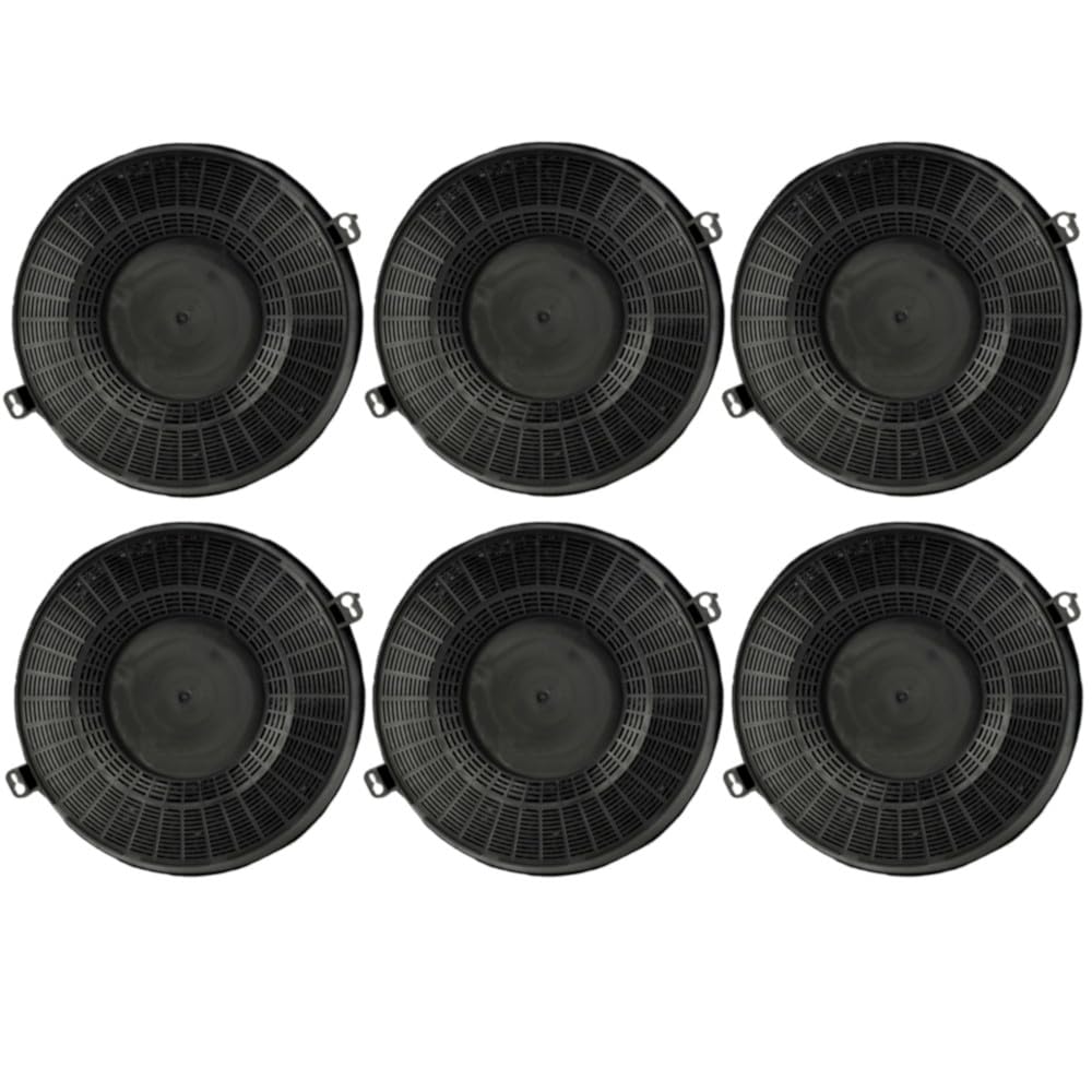 6 x Trade-Shop filtr z węglem aktywnym kompatybilny z Körting DU611E KDU611E-IQ, Indesit 7HH151(WH) RU 7HH151IXRU 7HH161(BK) RU 7HH161IXRU H151.2(WH) H151.2IX