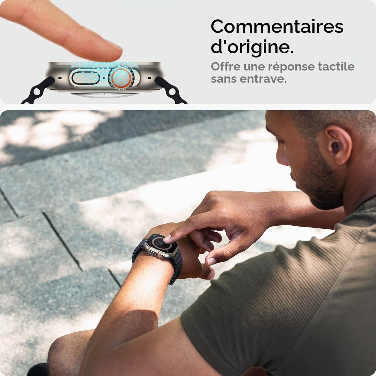 Spigen Glas.tR EZ Fit Protection écran pour Apple Watch Ultra 3, Apple Watch Ultra 2, Apple Watch Ultra 1, 49mm, 2 Pièces, Kit d'installation, Résistant aux Rayures, Ultra Claire