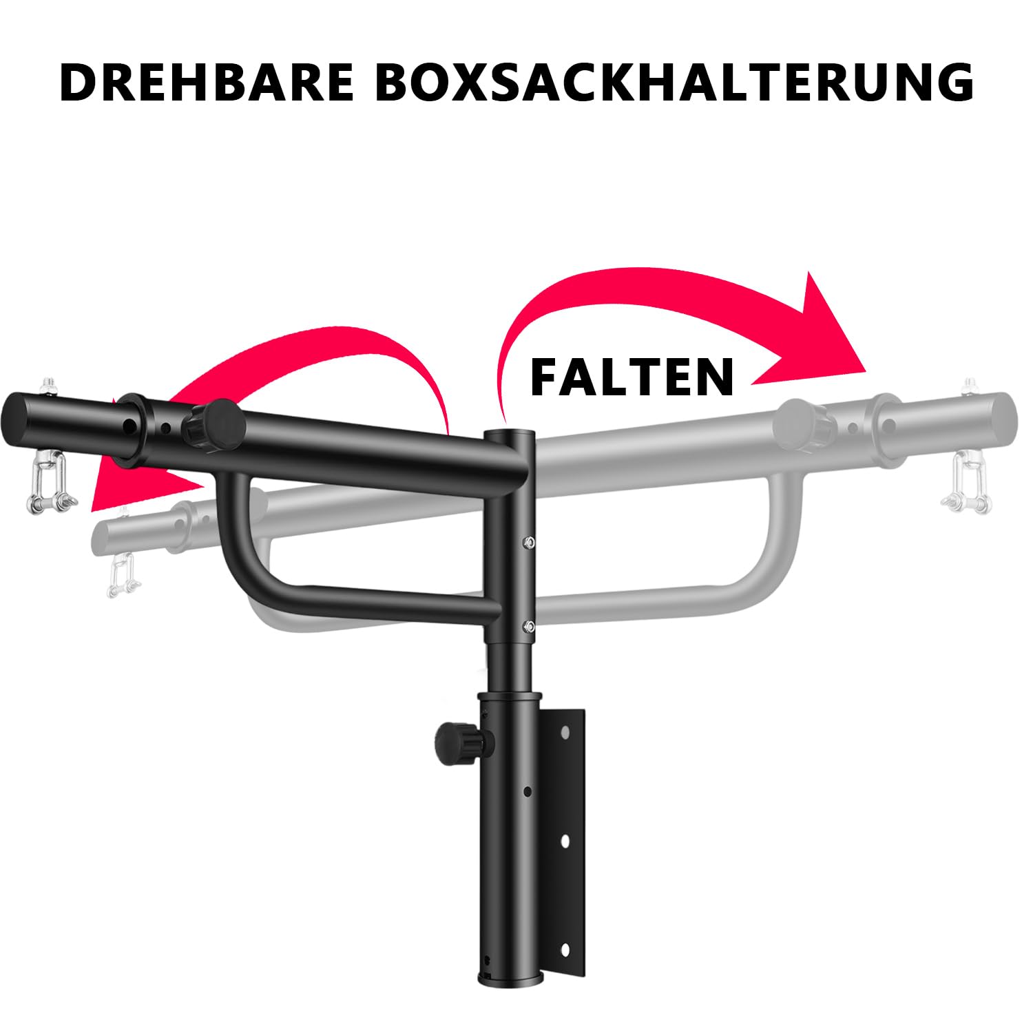 Boxsack Wandhalterung Verstellbarer Boxsackhalterung 45-70 cm, Boxsack Aufhängung Drehbar Punching Bag Wall Mount, Boxsack Halterung Wand Kompatibel mit Sandsäcken, Speedbags