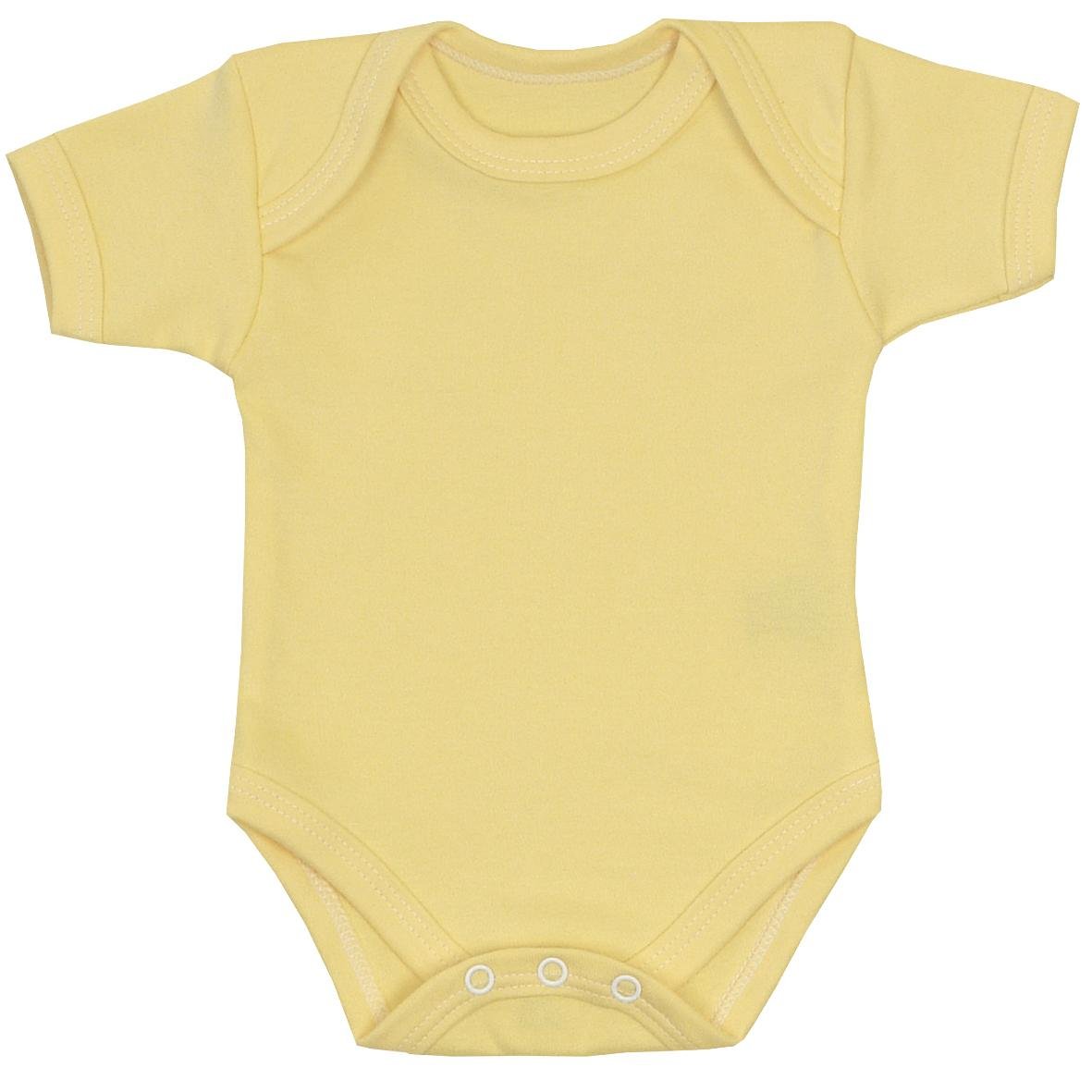 BabyPrem 1 'One' Plain Coloured Baby Bodysuit/Vest Newborn -12 months LEMON 0-3