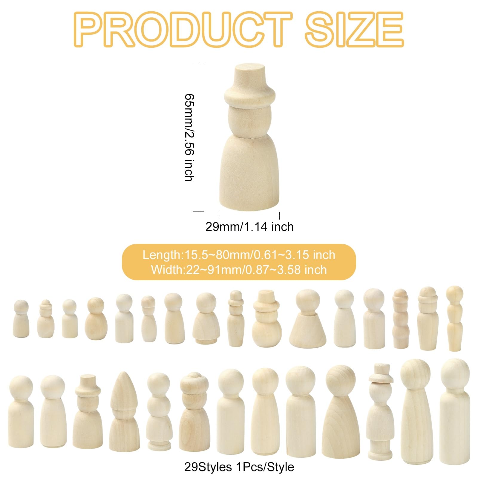 Ipotkitt 29 statuette in legno naturale non finite in 29 stili per pittura fai da te, casa, ufficio, auto, paesaggio, decorazione da tavolo