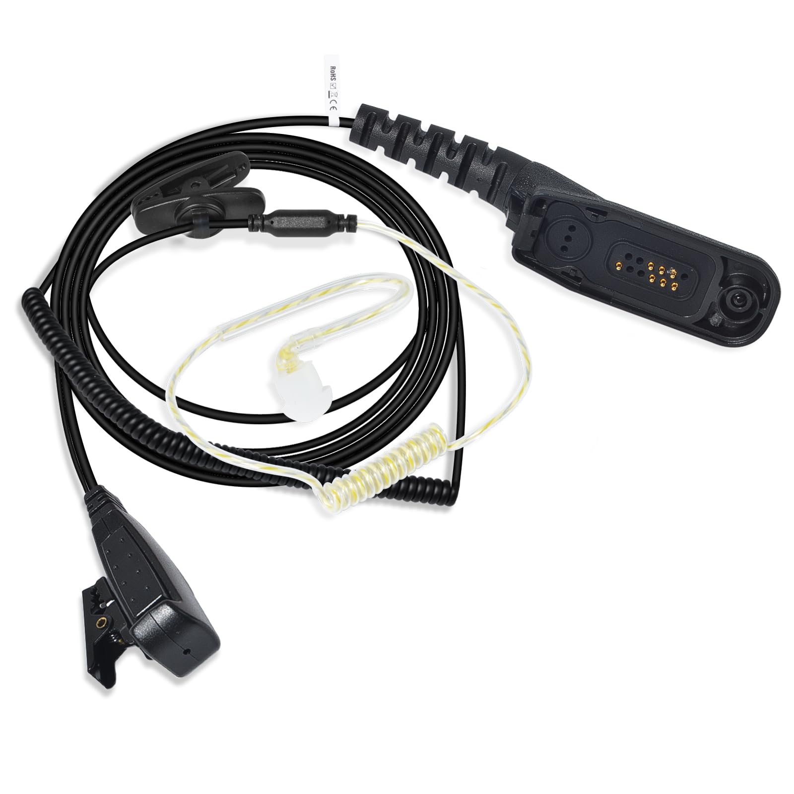 HYS Auricolare Walkie Talkie ad armatura bilanciata con microfono e PTT, cuffia radio polizia di sicurezza compatibile per radio bidirezionale Motorola DP3400 DP4400 DP4800
