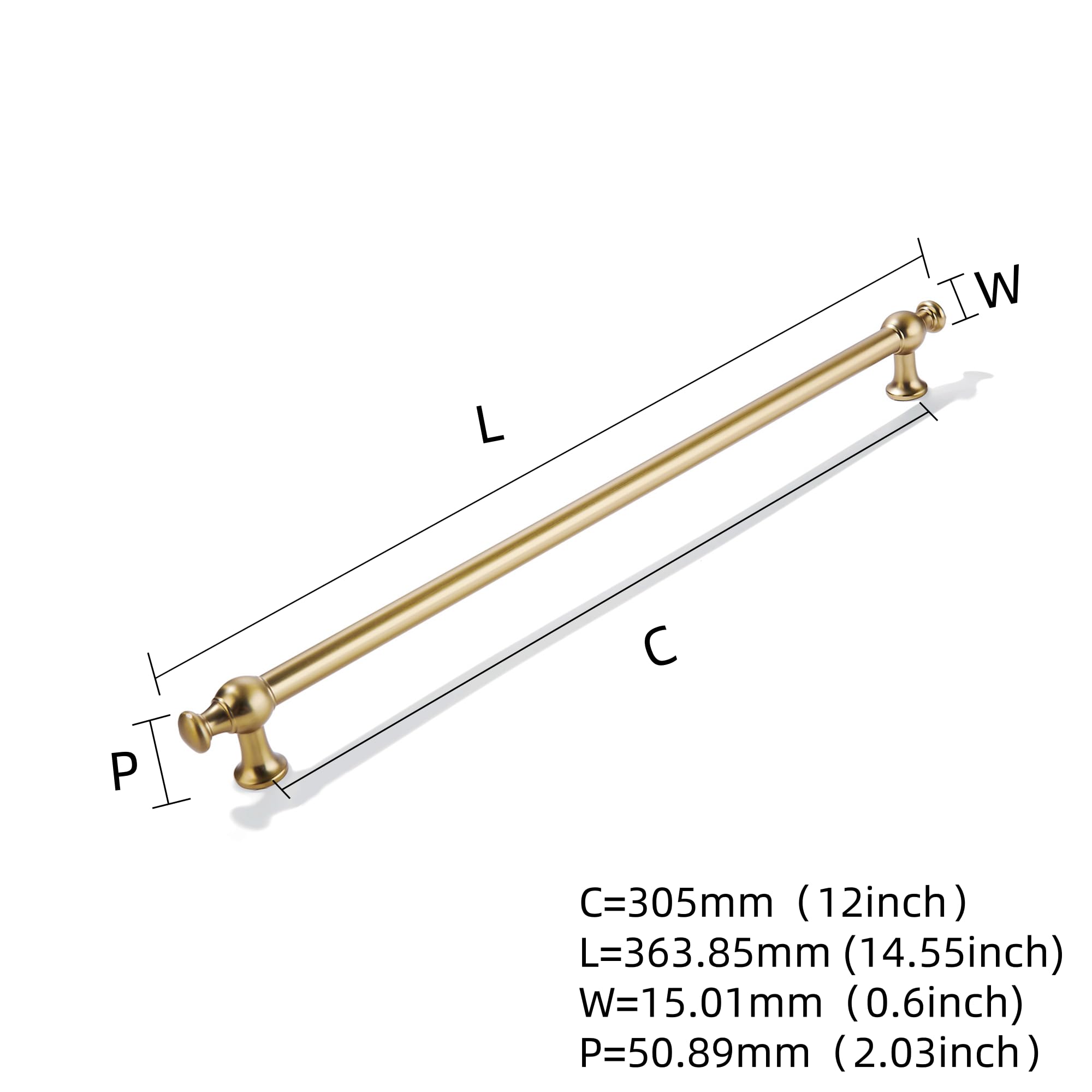 KHTUMEWARE-80453 Champagne Bronze Appliance Pulls CTC 12 in (305 mm) in Champagne Bronze — KHTUMEWARE
