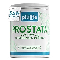 Serenoa Repens Prostata Integratore 700mg PiùLife, 2 al giorno, Saw Palmetto con Pygeum Africanum, Zucca e Ortica, Benessere Delle Vie Urinarie Uomo, Estratto Di Mirtillo Antiossidante, 180 Capsule