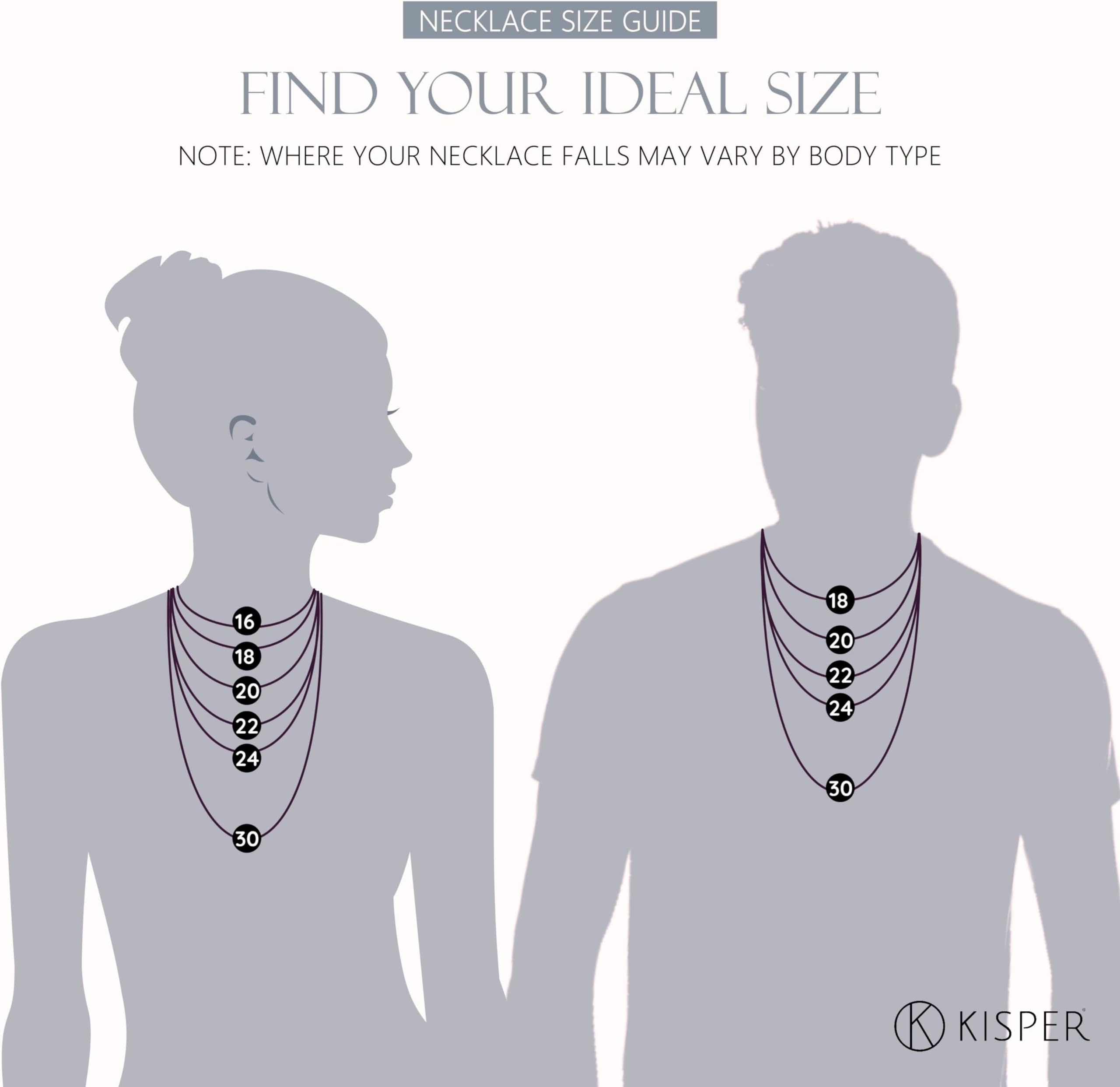 KISPER 24k White Gold Rope Chain Necklace –Thin, Dainty, White Gold Plated Stainless Steel Jewelry for Women & Men with Lobster Clasp