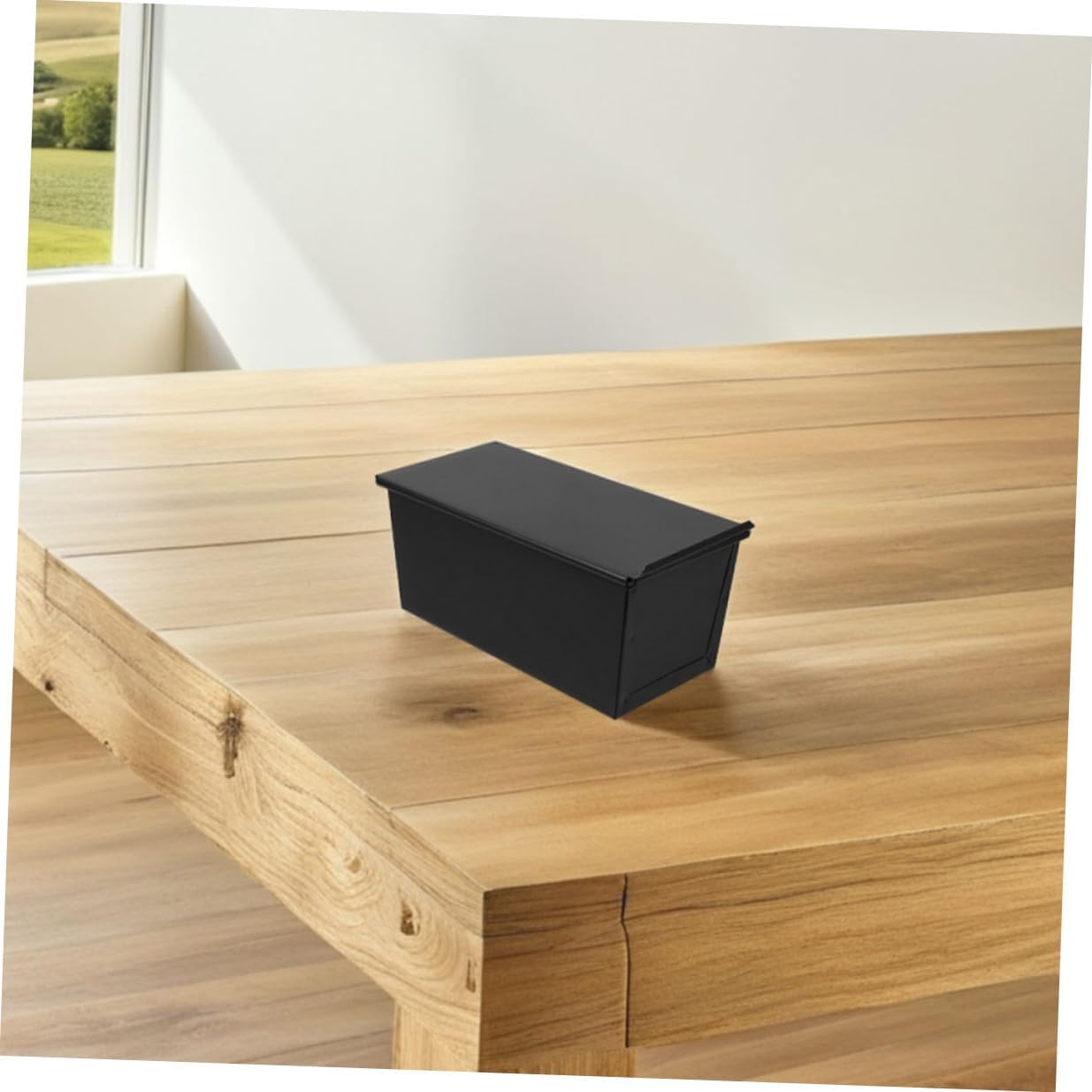 Nonstick Toast Bread Mold with Sliding Lid, 1000g Black Stainless Iron Loaf Pan for Oven Baking, Covered Bread Toast Box for Homemade Sandwiches and Baking Supplies