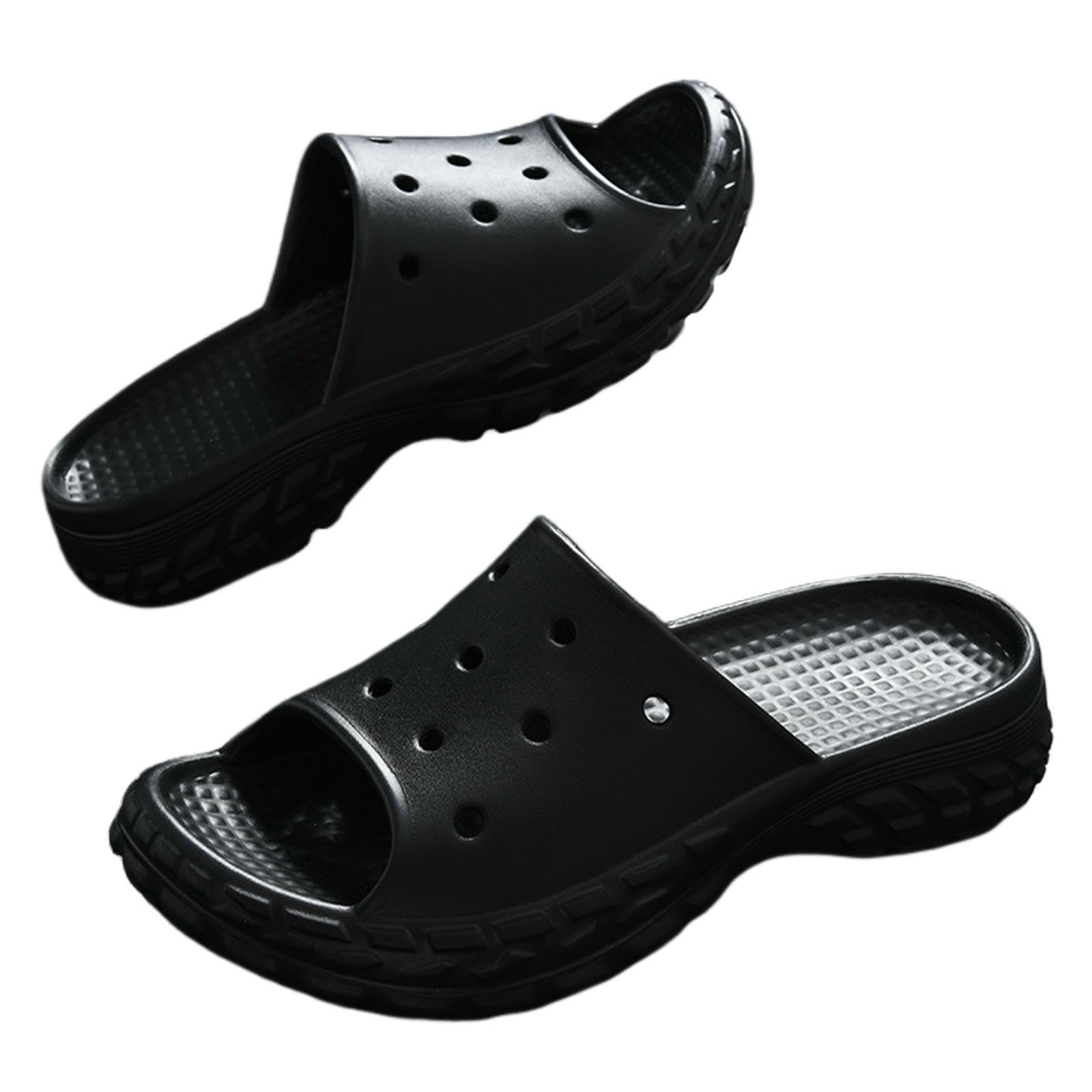 Claquette Hommes Les Tongs De La Mode Décontractés pour Pantoufles Merde Douce Merde-noir-42-43