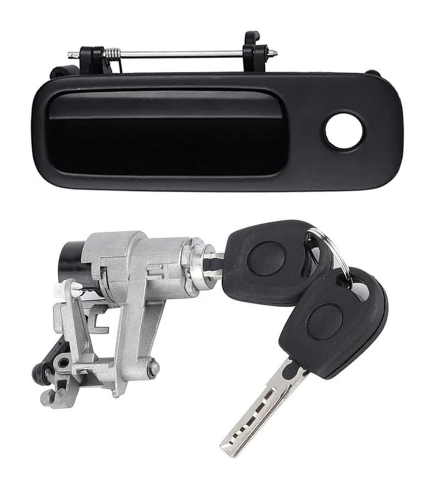 Rinkteea One Color Exterior Car Door Handle For Vw T5 For Golf Iv For Lupo For Caddy For Sharan Variant Tailgate Rear Outer Door Handle With Lock 2 Keys 1991-2020(A Set)