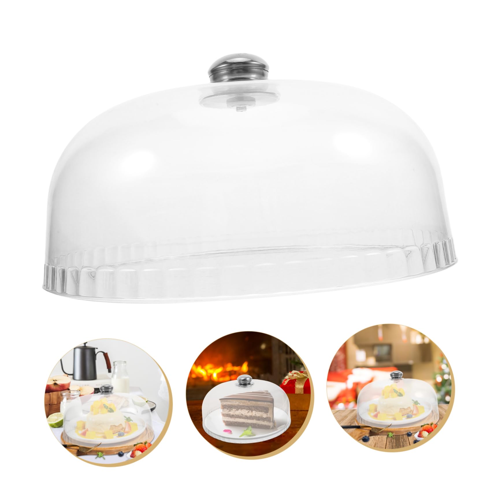ULTECHNOVO Copertura Cupola per Torta in Acrilico Trasparente, Leggera e Protettiva per Alimenti, per Dessert in Casa e Feste, Forma Rotonda per Cupcake e Torte