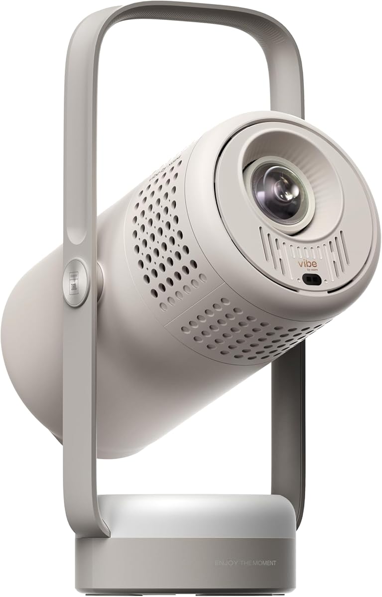 XGIMI Vibe One Mini 1080P Smart Portable Projector, Google TV with Licensed Netflix, Sound by JBL, Built-in Battery, Auto Focus Auto Keystone, HD Outtdoor Movie Projector for Home(Cloud Ash)