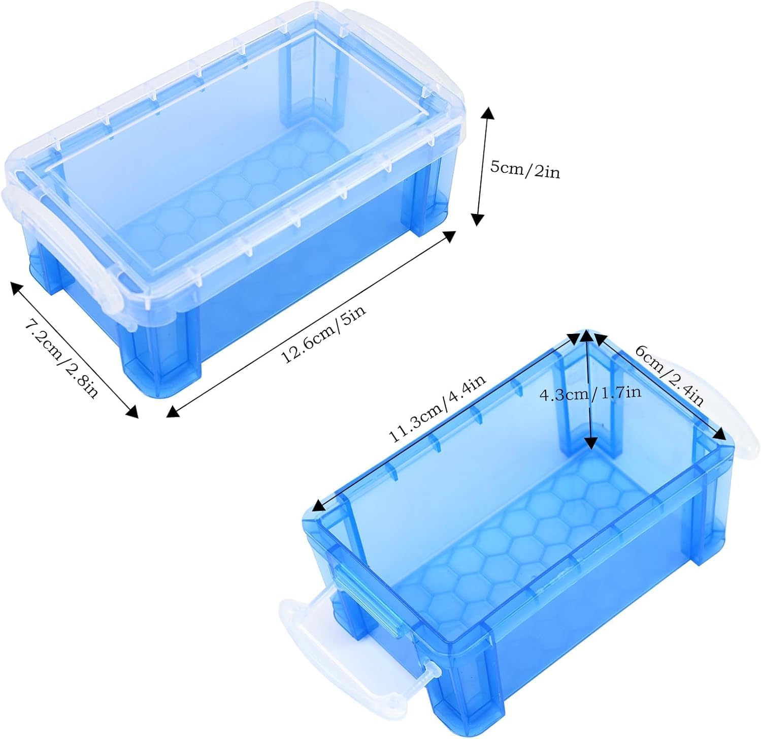 12 PCS Small Storage Containers with Lids, 5" X 2.8" X 2" Stackable Small Plastic Box, Colorful Mini Plastic Storage Box for Jewelry Beads Crafts Items Accessories