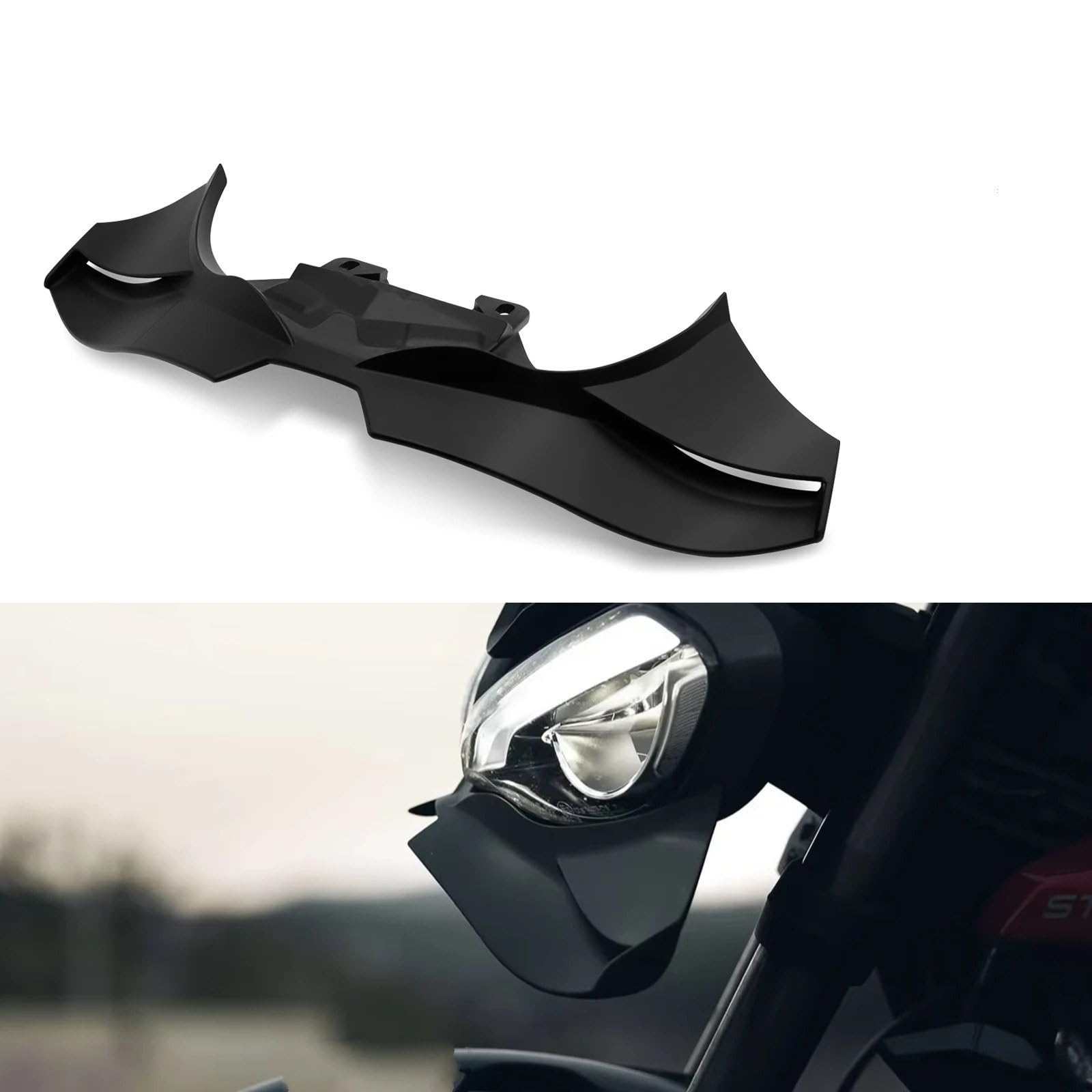 Bec De Becquet Avant Moto, Déflecteur Force D'appui, pour Street Triple 765RS 765 R RS 2020 2021 2022 2023 2024 2025 Ailes Carénage Avant(Fibre de Carbone)