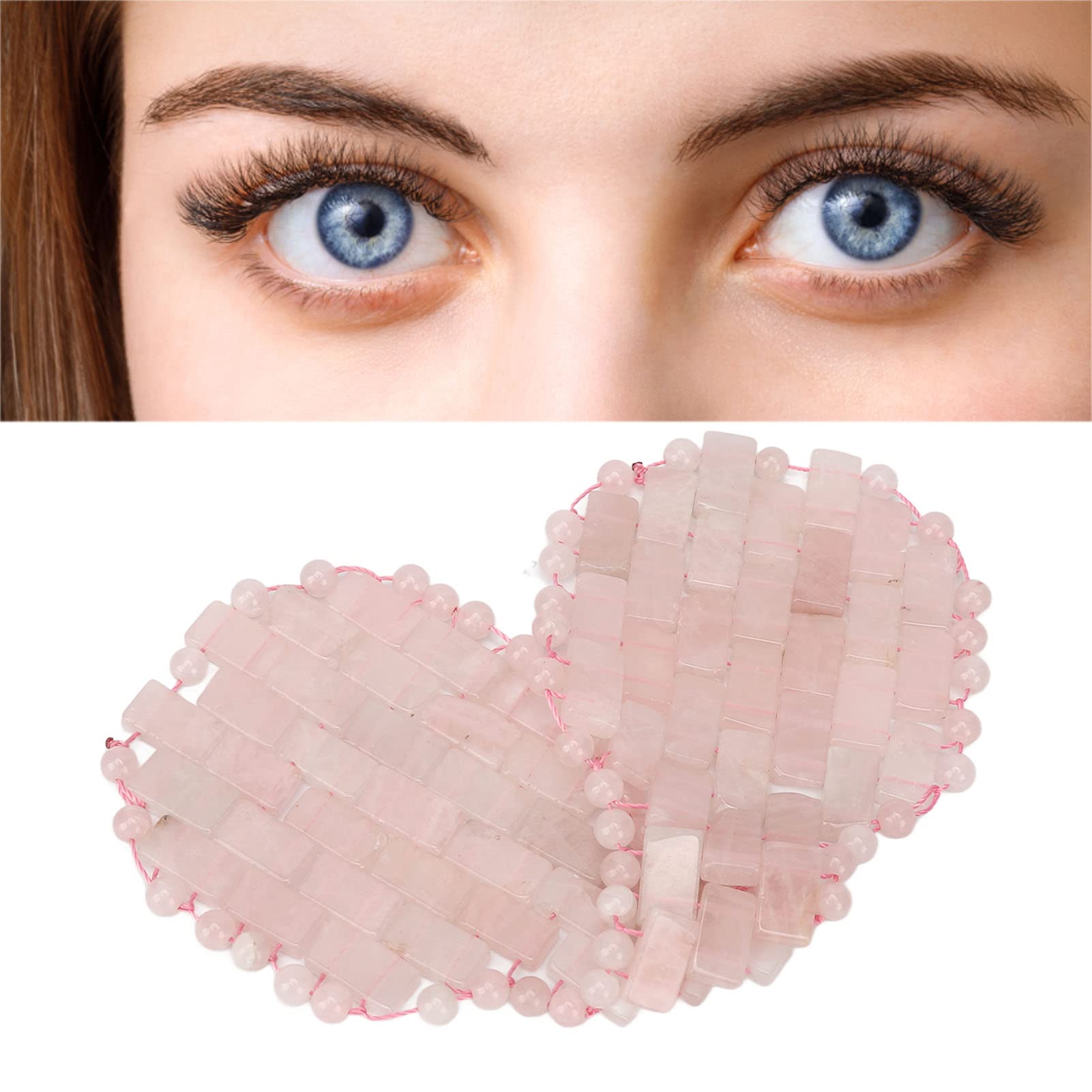 Jade Eye Mask, Jadestone Eye Padfor Hot and Cold Anti Aging Treament, Reusable Facial Massage Jade Stone Sleep Eye Pad for Relaxation,