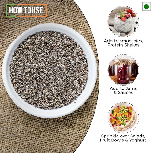 Image of Chef Urbano Chia Seeds 375g | Non-GMO and Fibre Rich Seeds | Omega-3 Seeds for Eating | Healthy Snacks