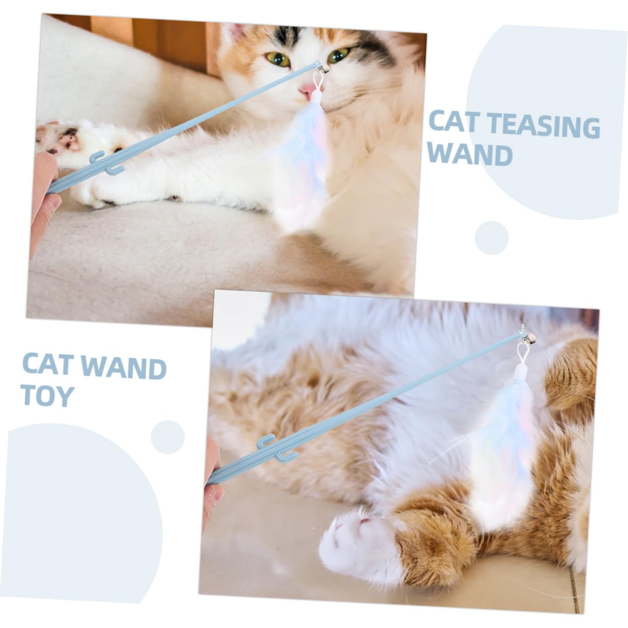 Sosoport 20stücke Katzenangel Spielzeug Teilig Mit Feder Und Ergonomischem Griff Sicheres Interaktives Katzenspielzeug Für Drinnen Fördert Spiel Und Bewegung Für Katzen Und Kätzchen