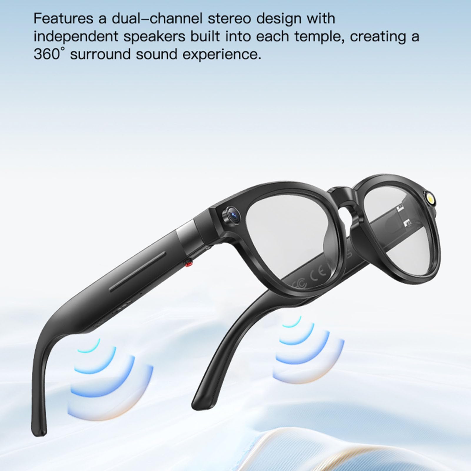 Dpofirs AI Smart Glasses, con Fotocamera da 8 MP, Chiamata Musicale Bluetooth, Traduzione in Tempo Reale, Registrazione Video 4K, Lenti Che Cambiano Colore