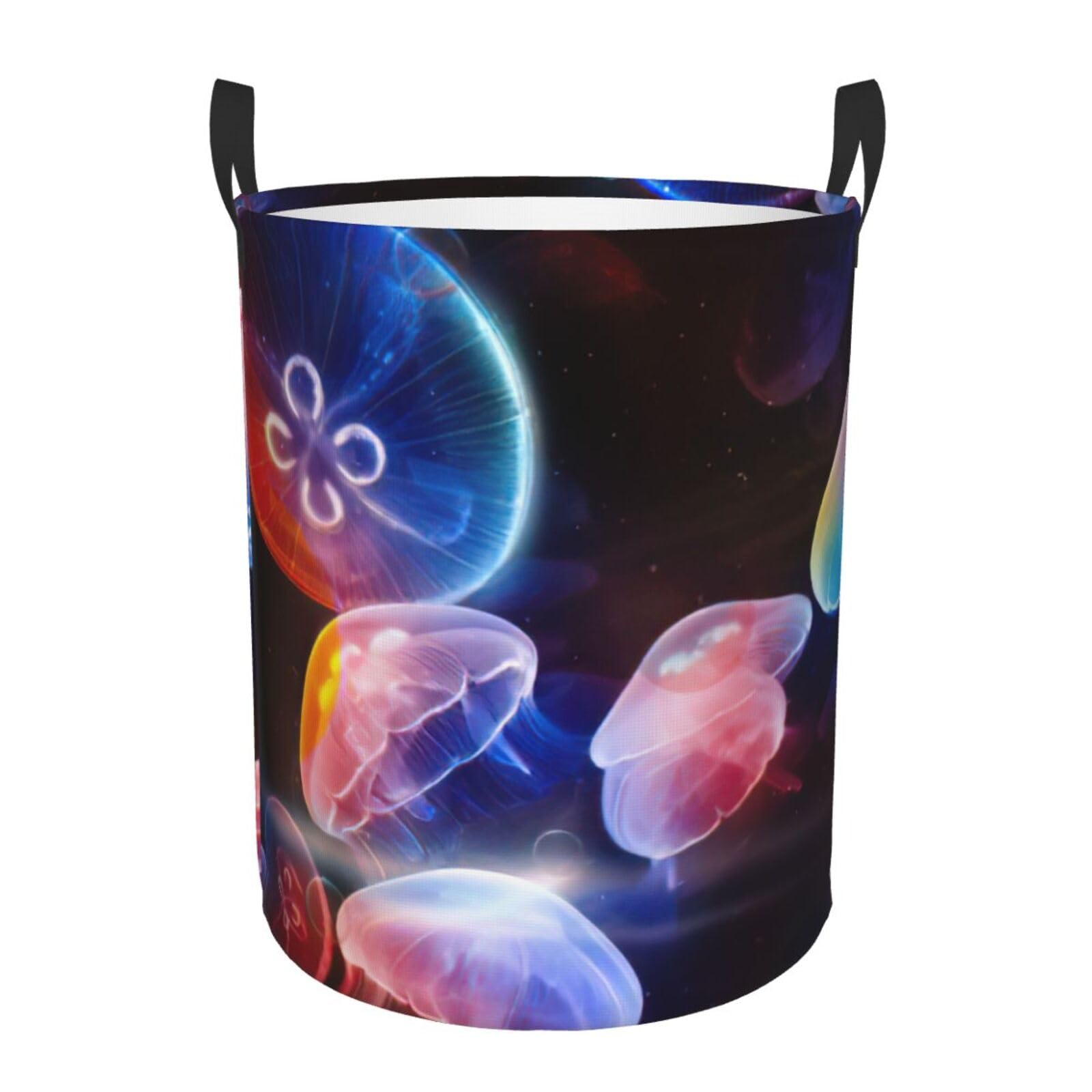 Grand panier à linge imprimé méduses pour rangement de chambre