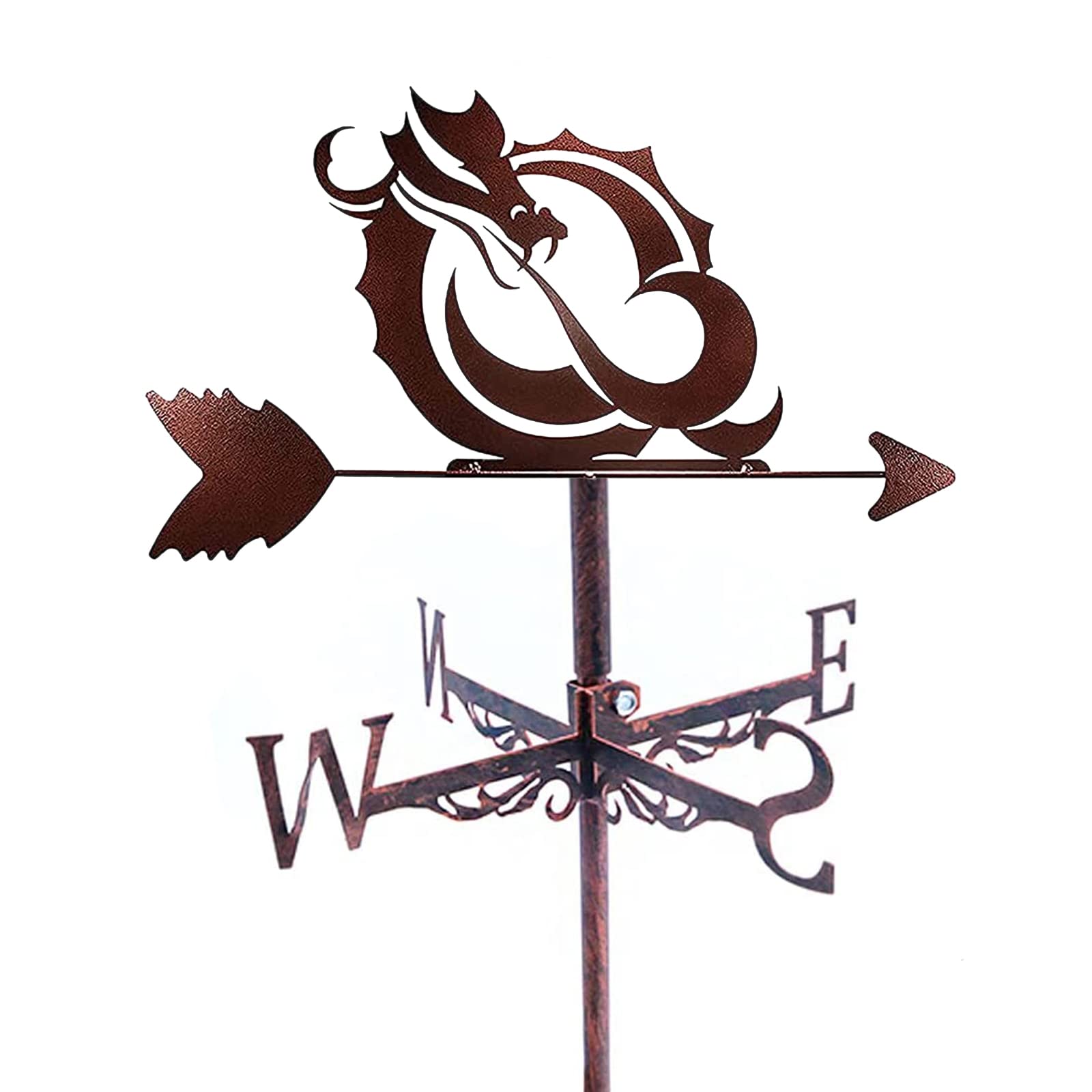 WIQUYBML wind vane Oriental Dragon Pattern Weather Vane Wind Direction Indicator Grass Source-garden Lawn Outdoor Roof Ornament