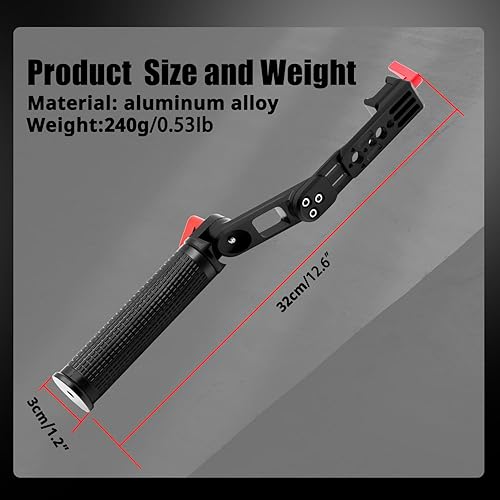 Miniatura 7 de Mango RS4 RS3 Mango ajustable Extensión de mano Extensión de mano Soporte de agarre de aleación de aluminio con abrazadera OTAN compatible con DJI
