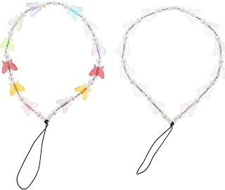 Uonlytech 2 Peças Cordão De Telefone Celular Cordão De Telefone Móvel Acessórios De Telefone Com Contas Correntes Anti-Perdidas Decoração Colorida Pulseira De Telefone Charme De Telefone