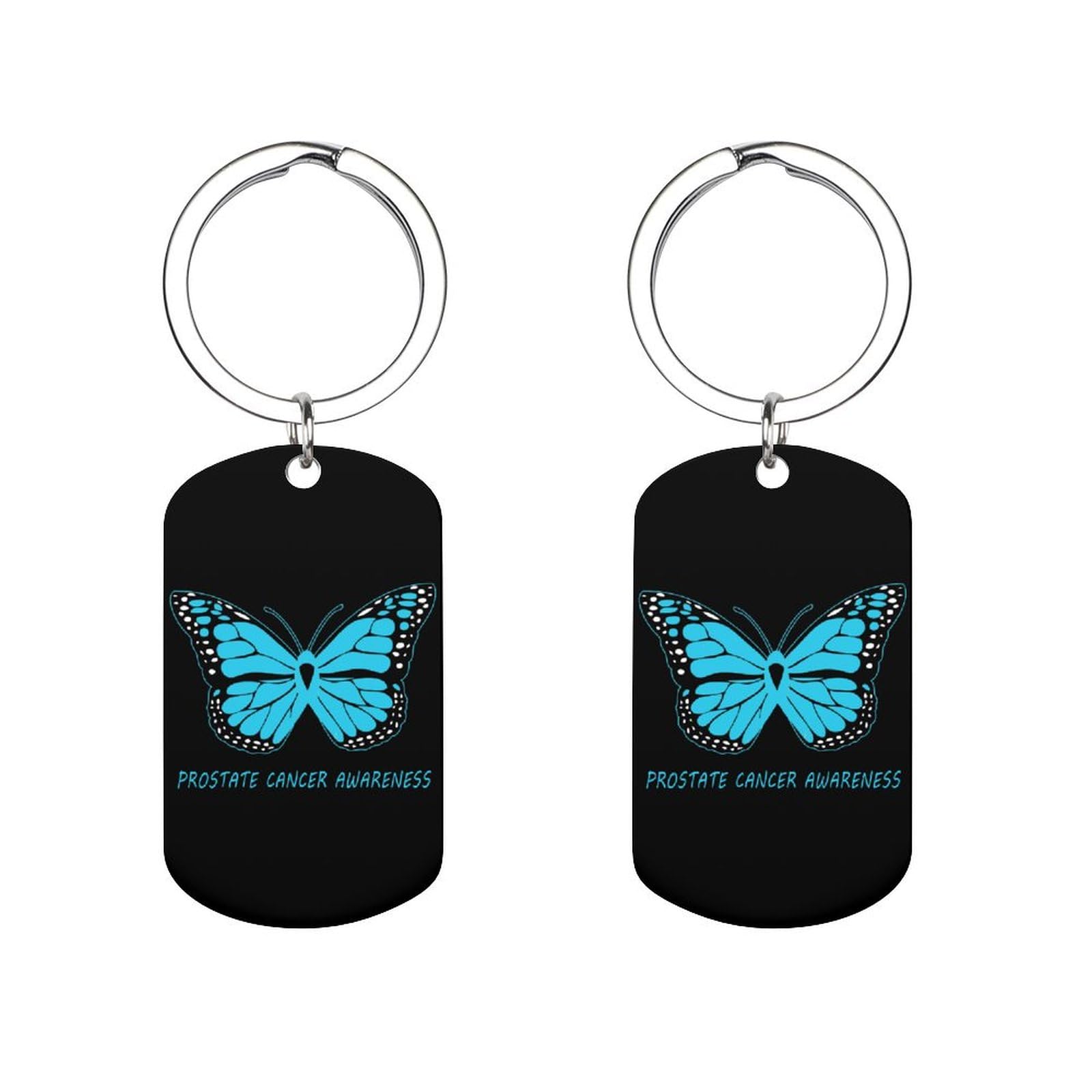 Kwqdozf Unisex Prostate Cancer Awareness Metal Keychain Key Ring For Women Men,Fashion Pattern Keyring For Dad Son Brother Husband Grandson Accessories Holiday Gifts