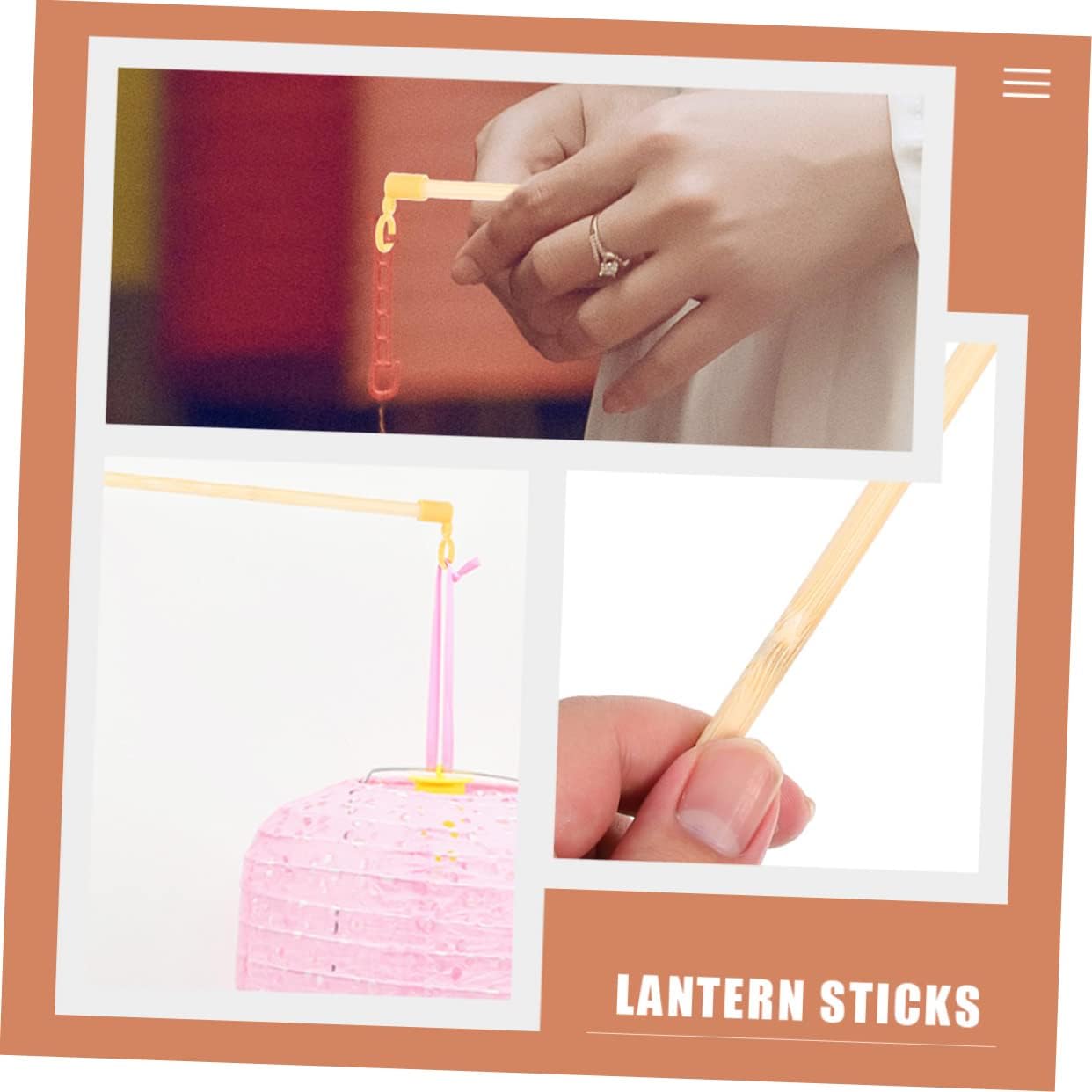 50Pcs Wooden Lantern Sticks for Handheld Lanterns Lightweight Lantern Poles for Lantern Making and Party Decorations Sturdy Crafting Supplies image 5