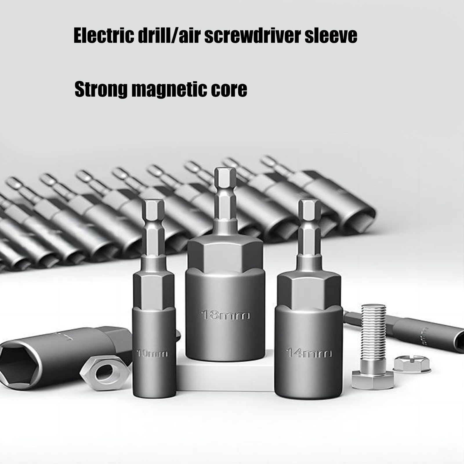 Adaptador de llave de vaso de 514 mm/19 mm, juego de llaves de vaso hexagonales de 1/4 pulgadas