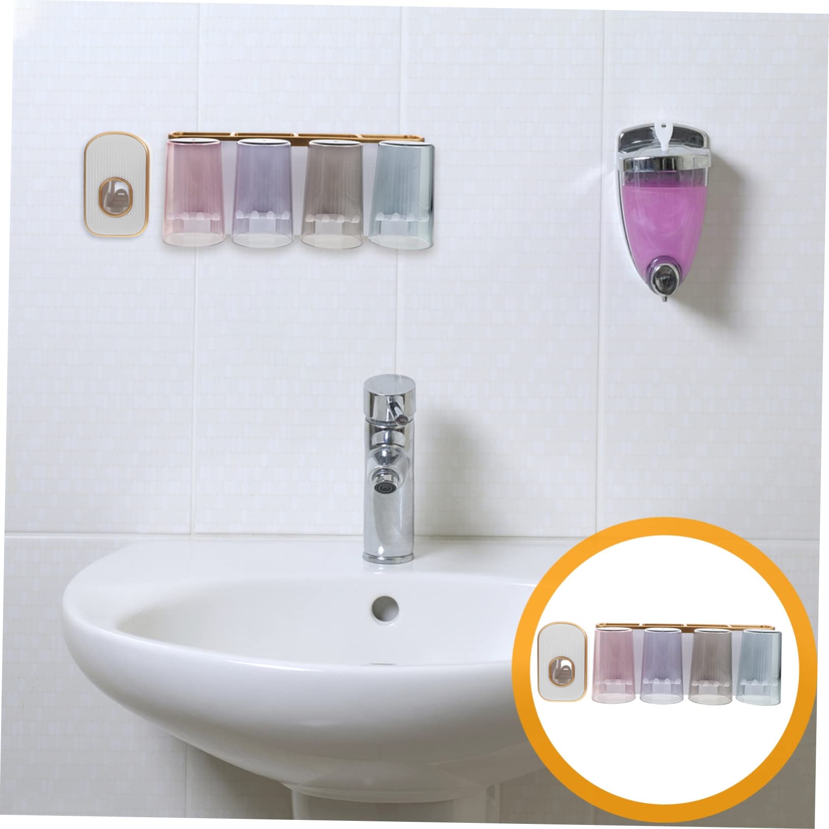 Portacepillos de Dientes de Pared Abs, Juego para 4 Personas