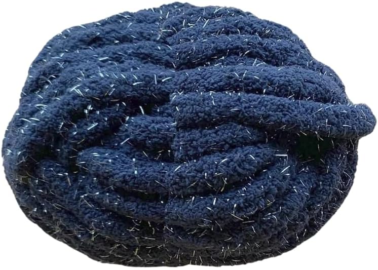 SEDLAV Sparkle Chenille Yarn: 31.7 yd, Blue Cove Polyester Chunky Shimmering Sparkle Yarn Offers a Plush and Chunky Texture