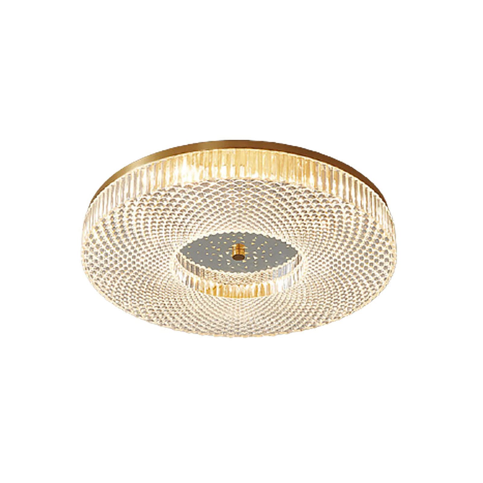 RRJJ LED Flush Mount Light Fixture Crystal Chandelier Dimmable Minimalist Ceiling Light Fixtures Close to Fixtures for Kitchen Island Garage Bedroom Hallway-Tri-Tone Light 40x7cm