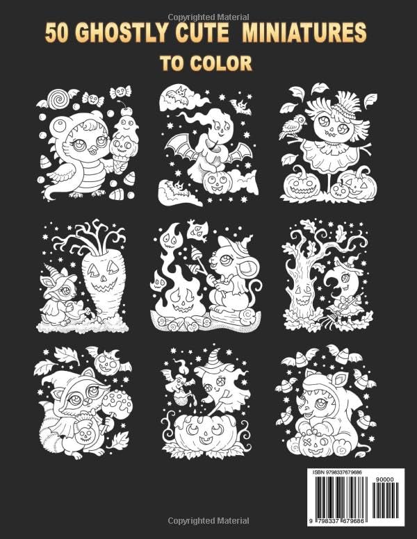 50 Ghostly Cute Miniatures to Color image 3