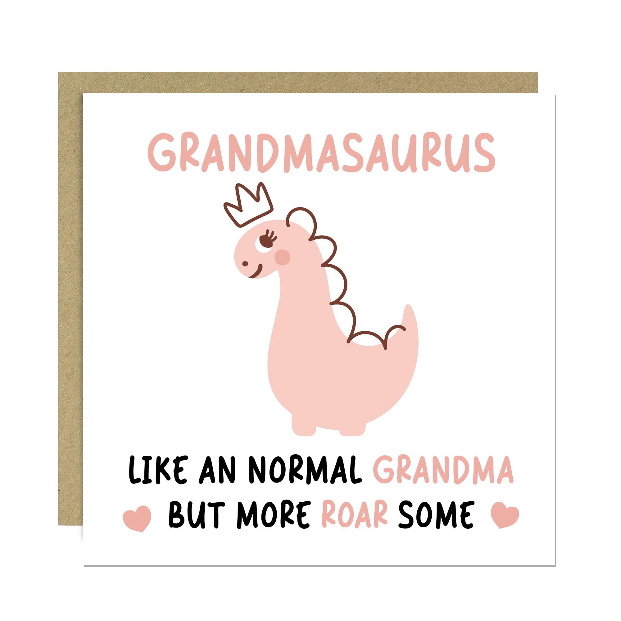 RED OCEAN Grandma Birthday Card for Her Grandmasaurus Grandma Card For Birthday With Kraft Envelope Funny Cards from Granddaughter Grandson Her
