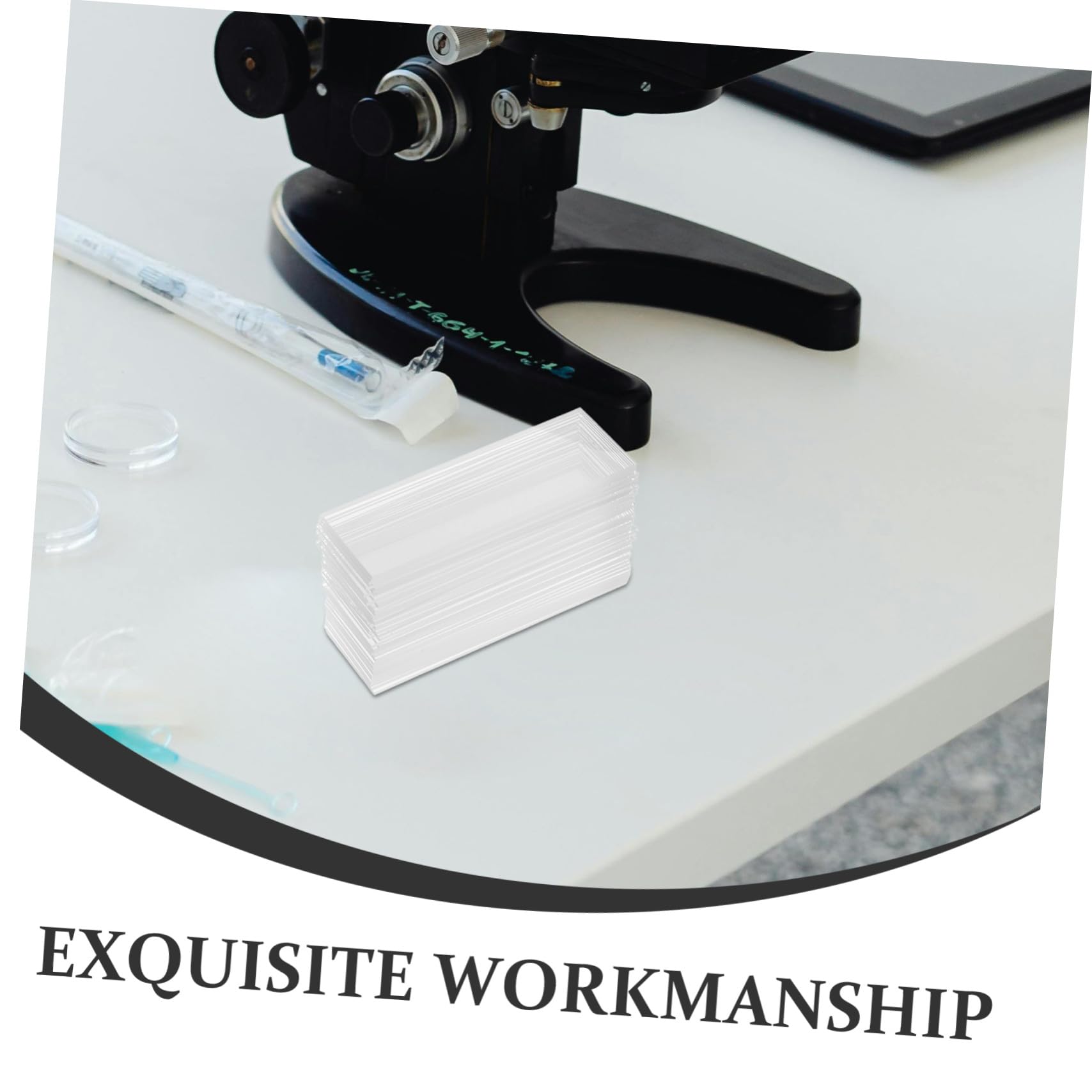 Beaupretty 200piezas Portaobjetos de Vidrio Prelimpiados para Laboratorios de Ciencias y Aula Cubreobjetos Transparentes para Biología y Educación Básica