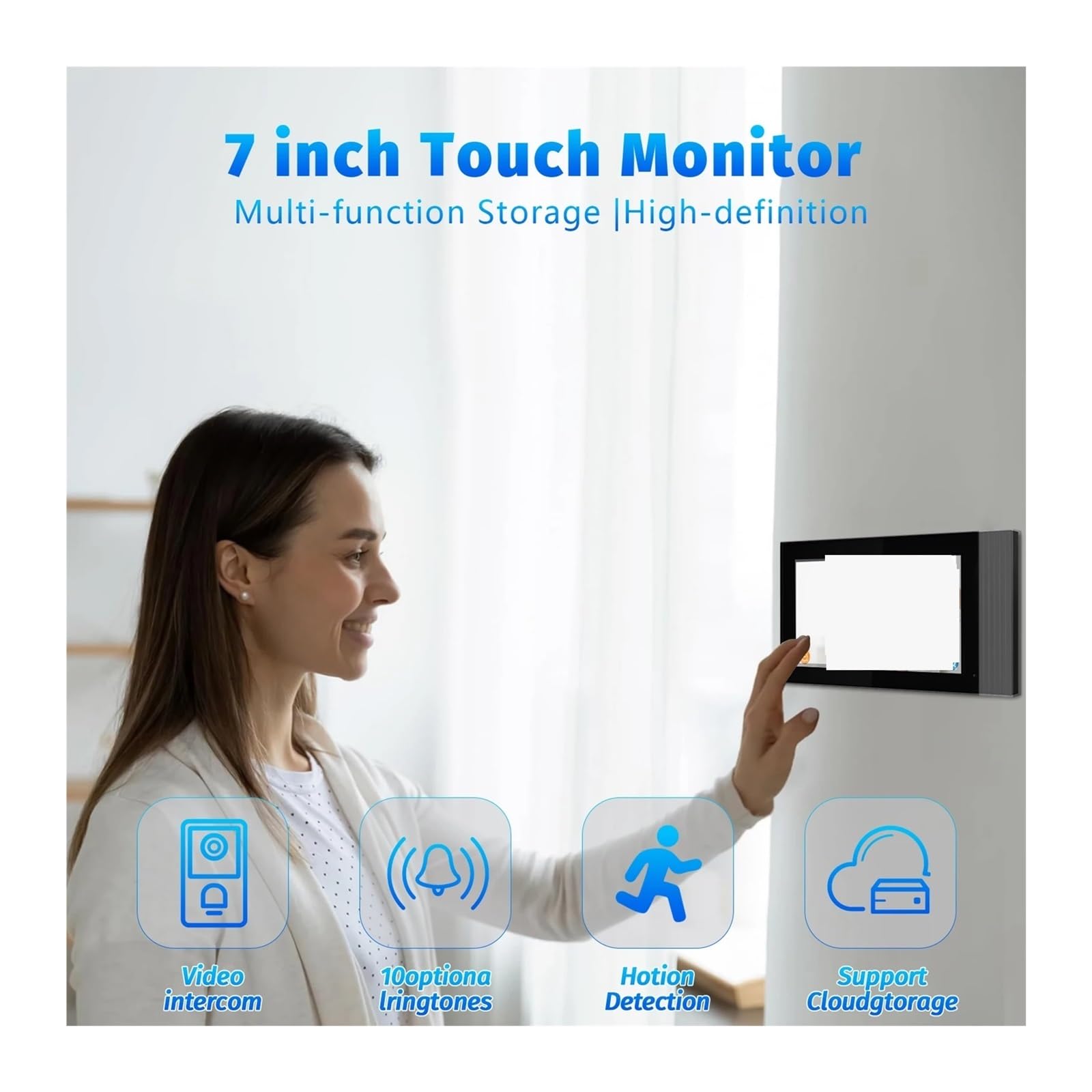 di videocitofono da 7 pollici 1080p con telecamera for visione notturna, supporto for sblocco remoto, integrazione app Smart Home for esterni Grandangolo