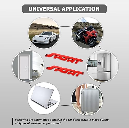 Miniatura 6 de 2 calcomanías deportivas de metal 3D para automóvil guardabarros laterales de automóvil emblema de maletero trasero accesorios de decoración de