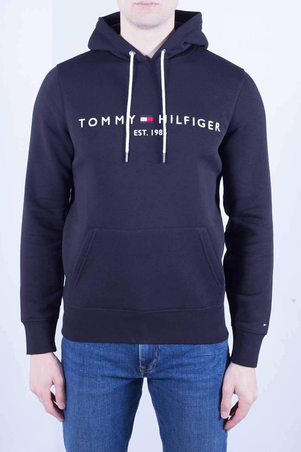 Tommy Hilfiger Men's Fleece Lined Logo Hoodie Black Large - Image 2